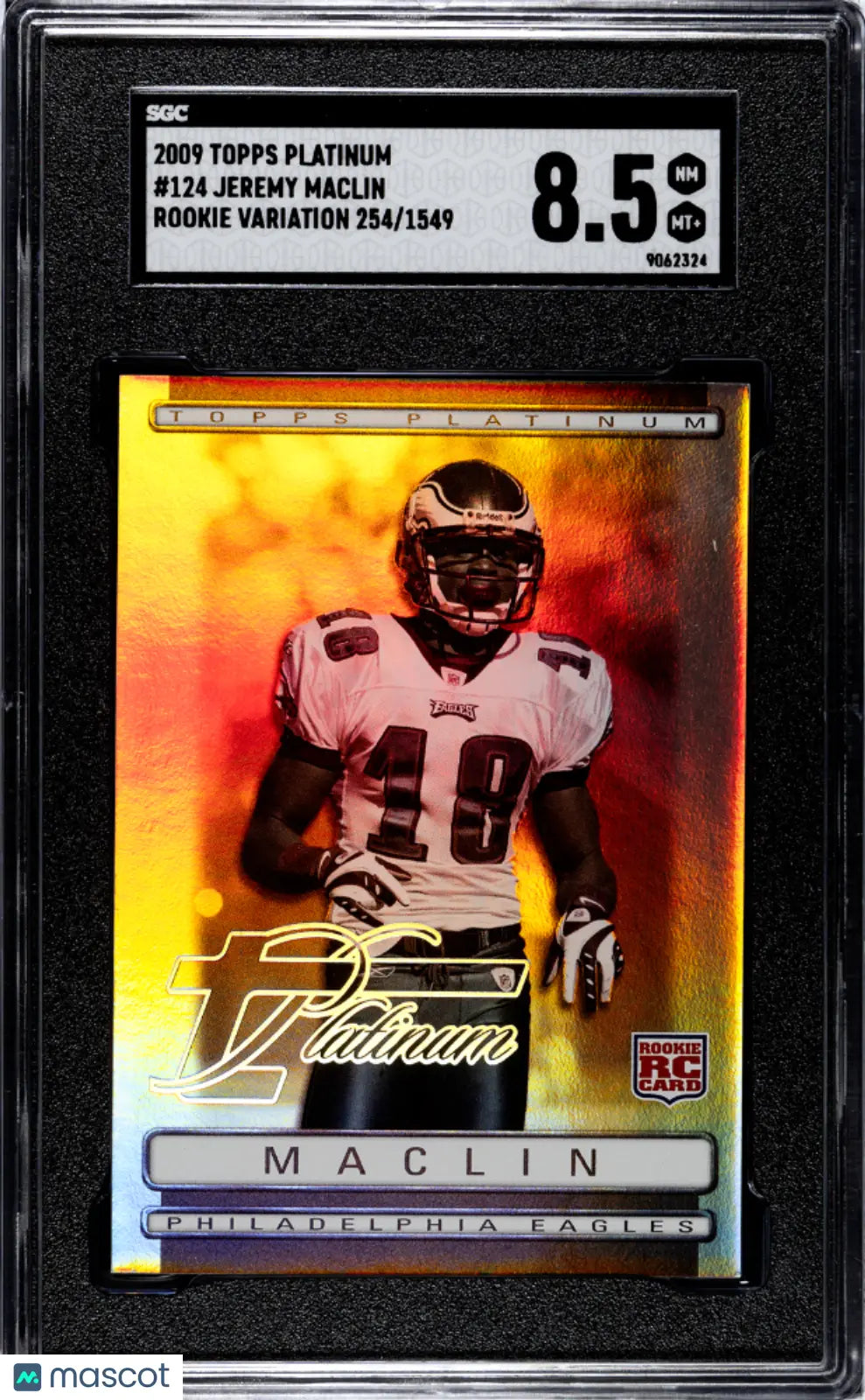 2009 Topps Platinum Football Jeremy Maclin RC Rookie Variation SGC 8.5/1549 - Rare Collectible Sports Card for Trading & Display