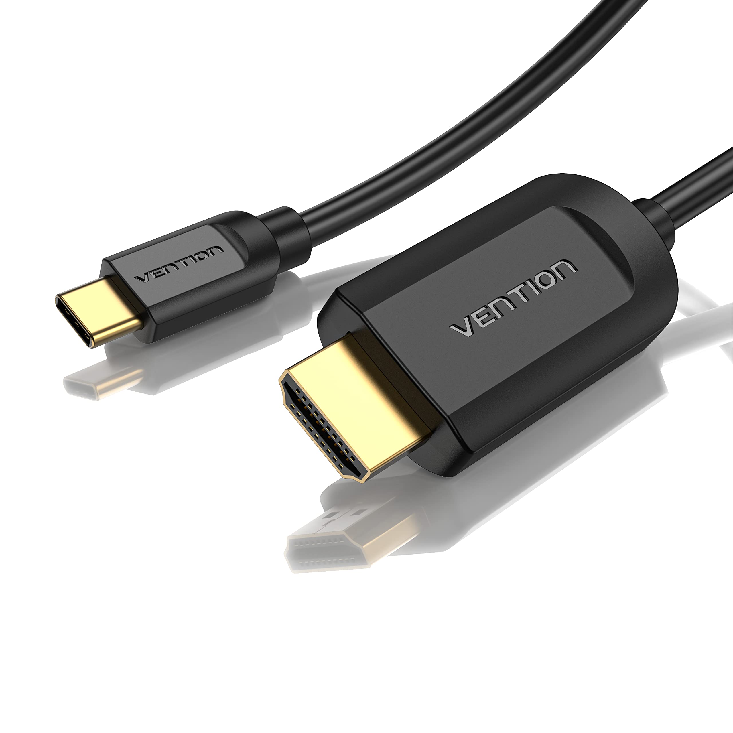 VENTION USB C to HDMI Cable 6.6FT - 4K@30Hz, 2K@60Hz, 1080P@120Hz - Thunderbolt 3 to HDMI Adapter for MacBook Pro/Air, iPad Pro, Surface, Galaxy S23/S22/S21/S20 - Perfect for Home Theater, Office Presentations & Gaming