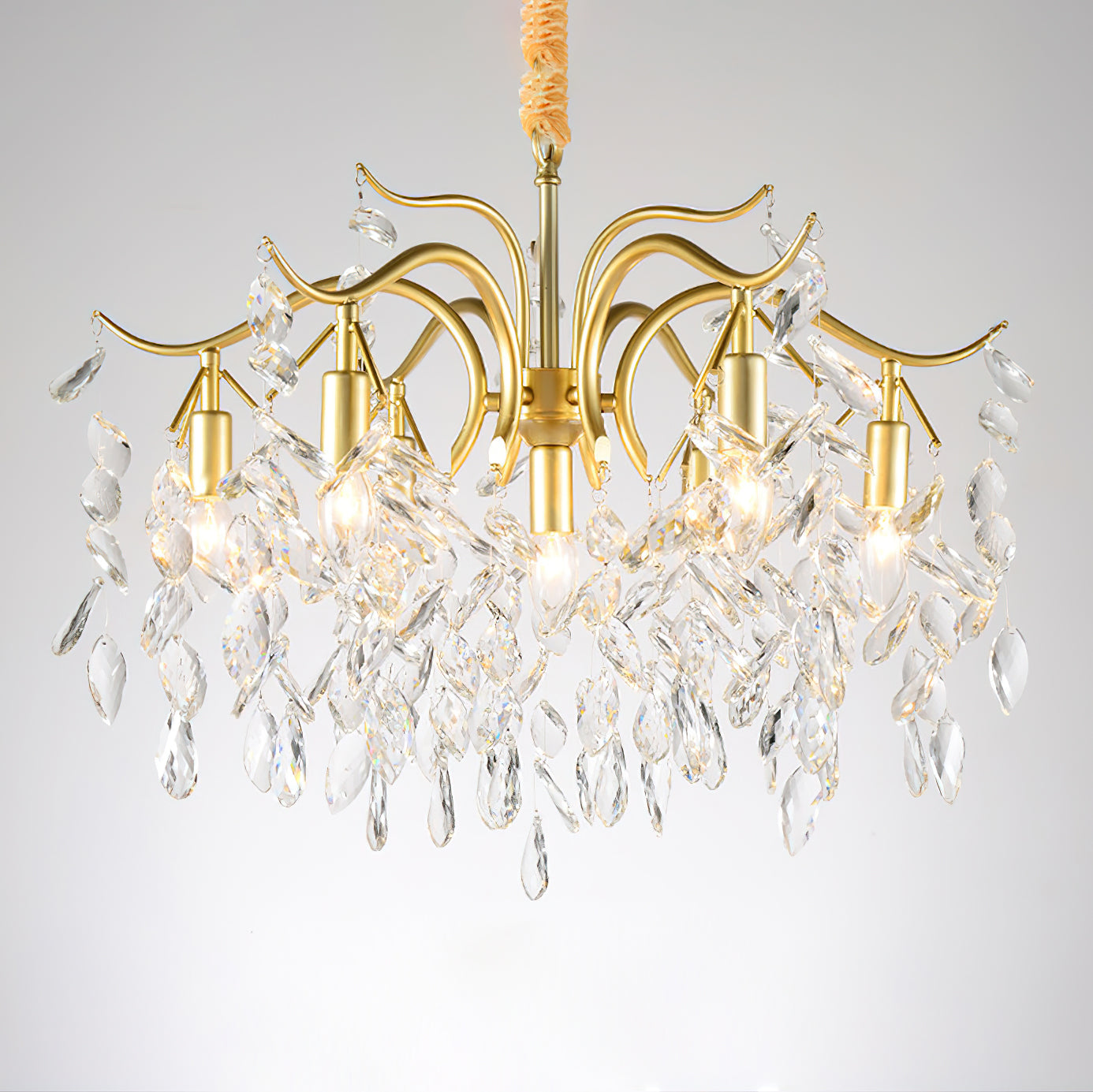 Dorale Chandelier - Modern Crystal Ceiling Light Fixture for Dining Room & Living Room | Elegant Lighting for Home Decor & Wedding Venues