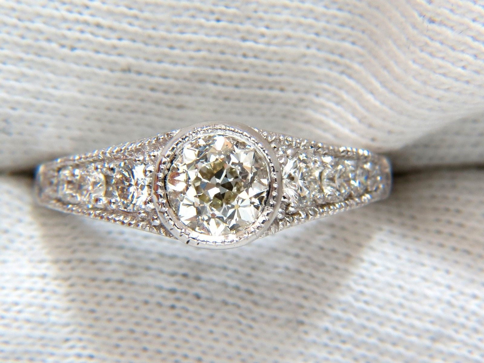 1.85CT Natural European Cut Flush Mount Diamond Ring in 14KT White Gold I/VS - Elegant Wedding Band & Anniversary Gift for Women