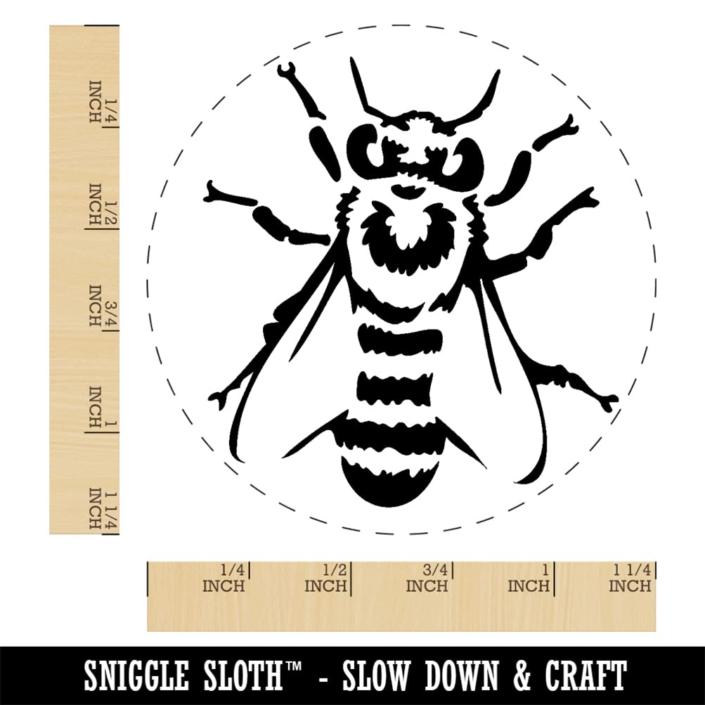 European Honey Bee Beekeeping Rubber Stamp - 1.25 Inch Large Stamp for DIY Crafts, Scrapbooking, Journals & Planner Decoration - Perfect for Beekeepers, Gardeners & Craft Enthusiasts
