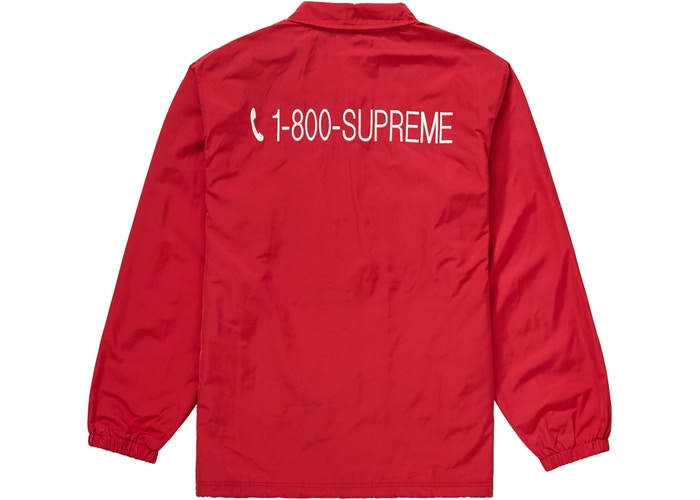 Supreme 1 800 Coaches Jacket - Red Windbreaker for Men & Women | Vintage Streetwear Fashion | Perfect for Casual Outfits, Skateboarding & Urban Style