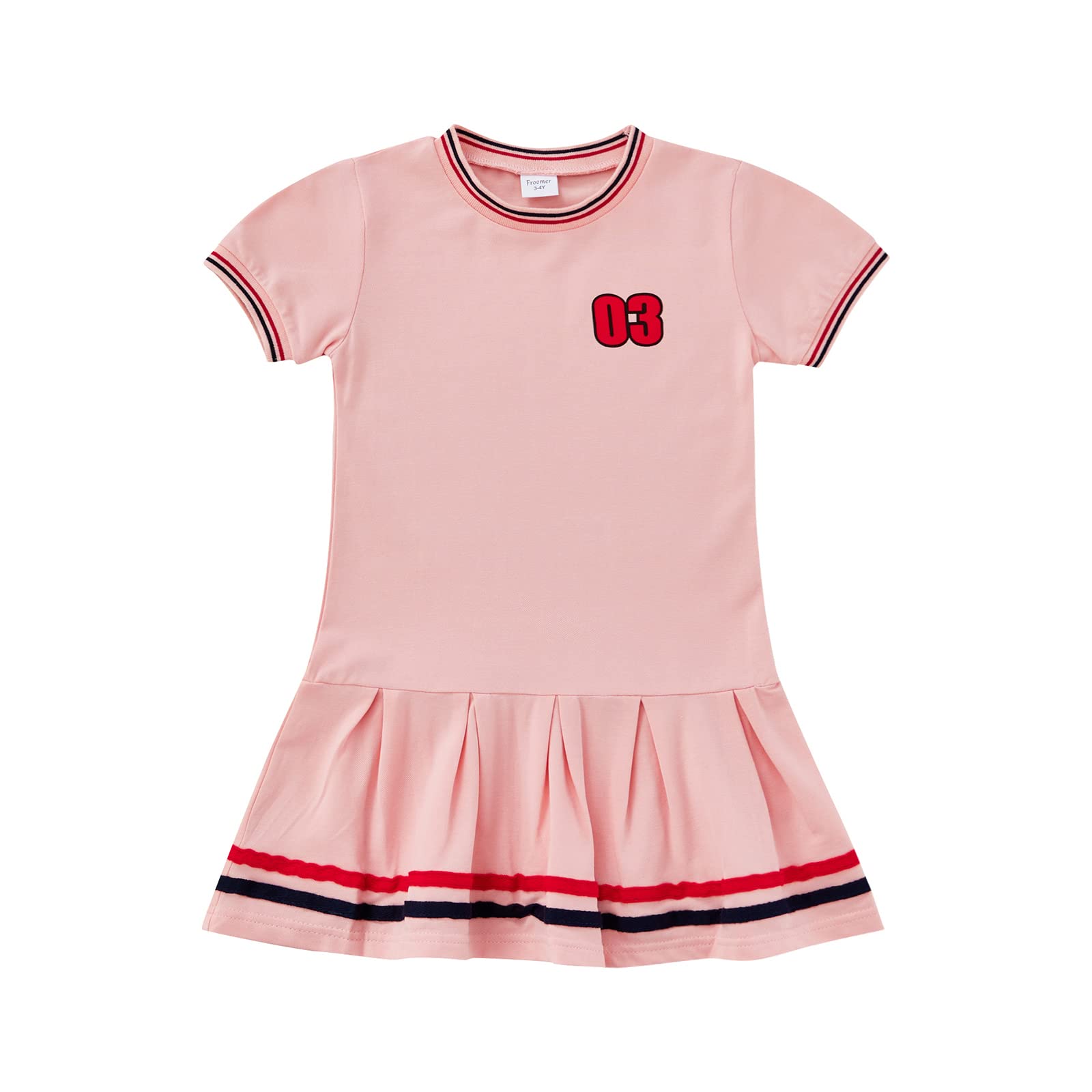 Adorable Baby Short Sleeve Ruffle Dress - Striped Summer Princess Outfit for Girls | Perfect for Beach, Birthday Parties & Family Photos