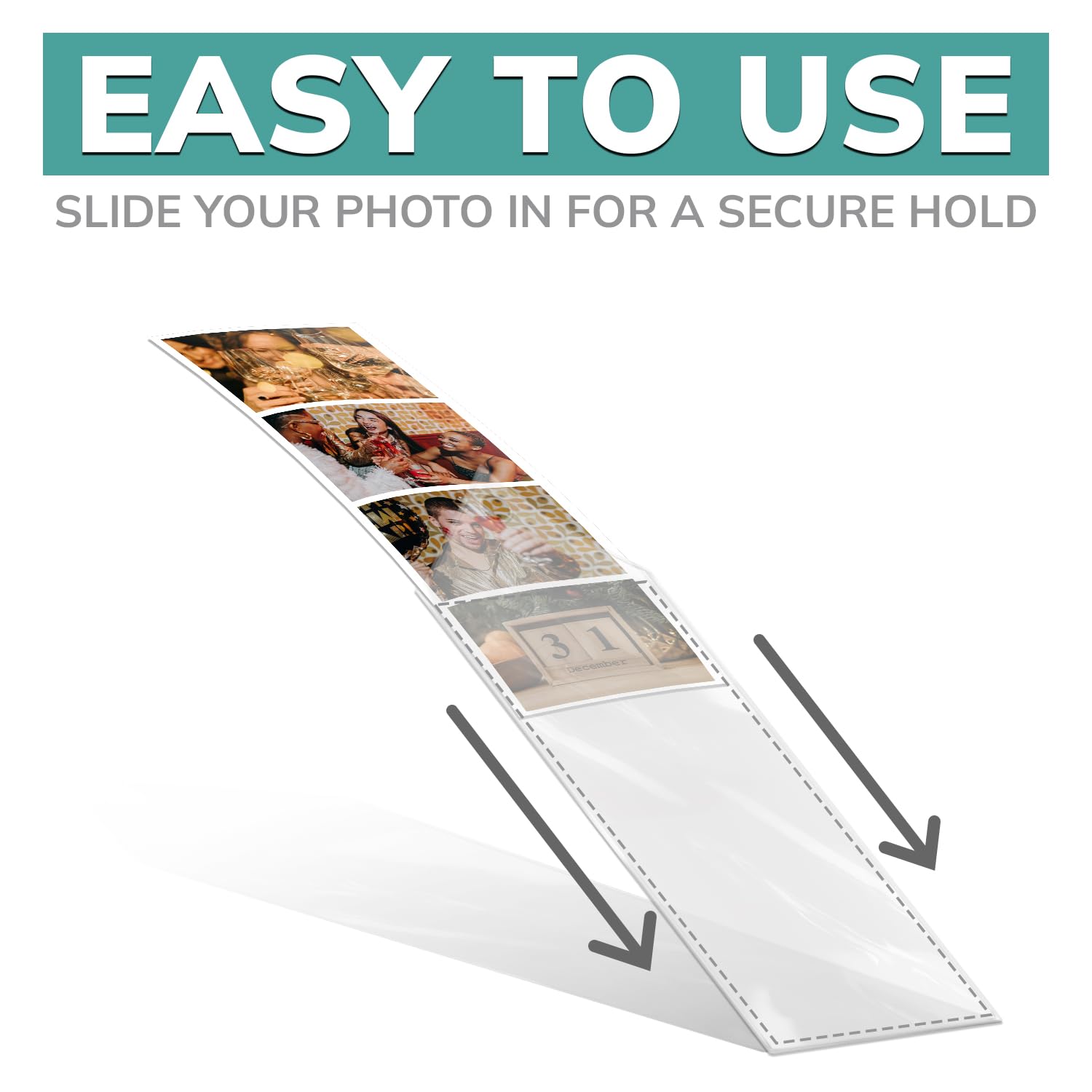 Clear Vinyl Bookmark Sleeves for Shutterbooth Photos - 25-Pack | DIY Photo Strip Holders for Scrapbooking & Crafting | Personalized Clear Bookmarks for Wedding, Party & Event Memories