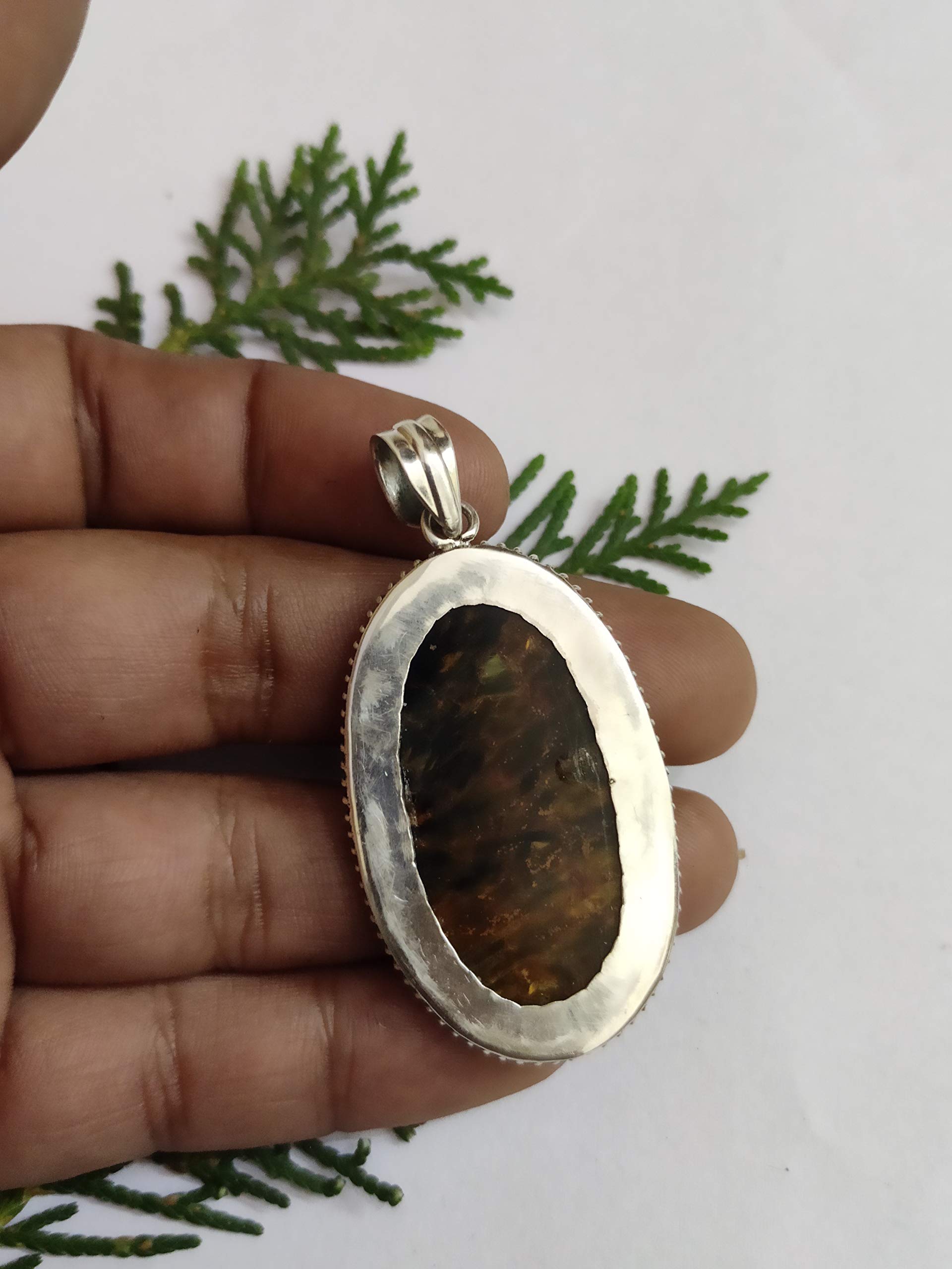 Unique Pietersite Pendant Necklace – Genuine Tempest Stone Gem in Sterling Silver – Unisex Vintage Jewelry Gift for Her/Him – Perfect for Special Occasions, Boho Fashion & Spiritual Healing