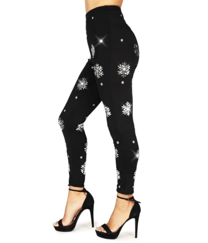 High Waisted Snowflakes (Black Silver)