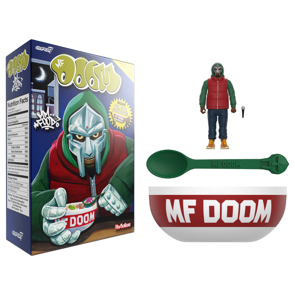 MF DOOM ReAction Figure & Cereal Collectible Set - 3.75