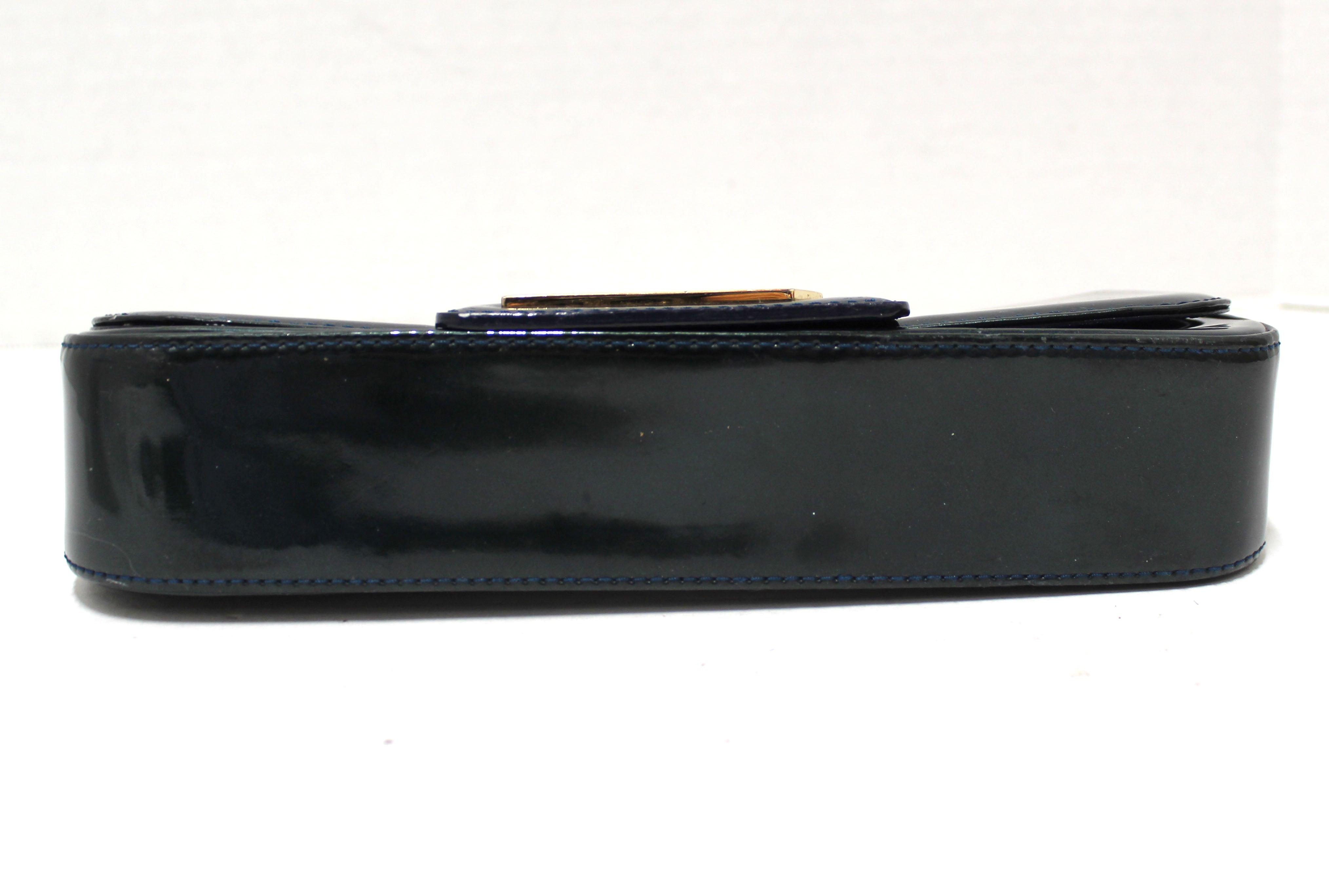 Authentic Louis Vuitton Green Patent Leather Sobe Clutch Bag for Women - Luxury Evening Clutch for Parties, Weddings & Special Occasions