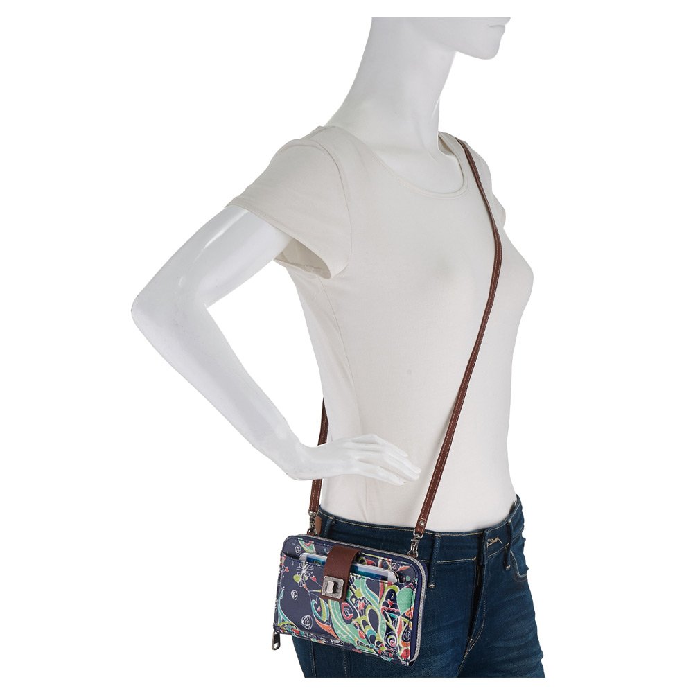 Sakroots Artist Circle Large Crossbody Phone Wallet for iPhone & Android - Stylish & Secure for Travel, Shopping, and Everyday Use