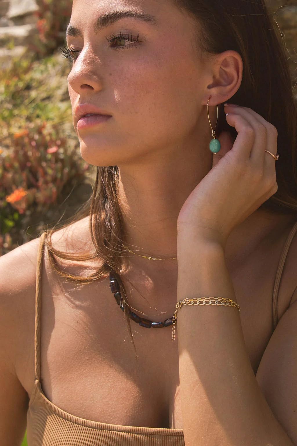 Boho Big Oval & Hammered Square Hoop Earrings for Women - 18k Gold Plated High Polished Thick Hoops - Perfect for Casual Wear, Parties & Special Occasions