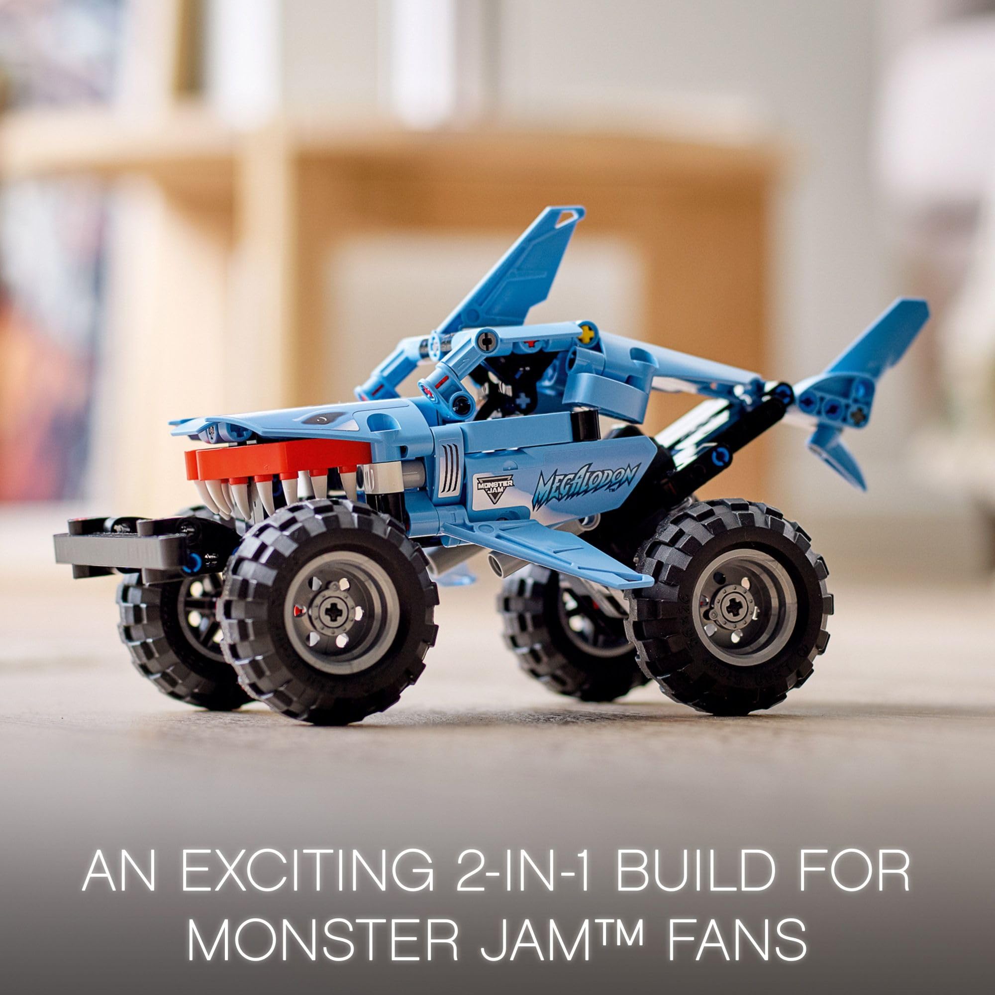 LEGO Technic Monster Jam Megalodon 42134 Model Building Kit - 260 Piece 2-in-1 Monster Truck & Shark Vehicle Toy for Kids Ages 7+ | STEM Learning, Creative Play & Racing Fun for Birthday Gifts & Holiday Presents