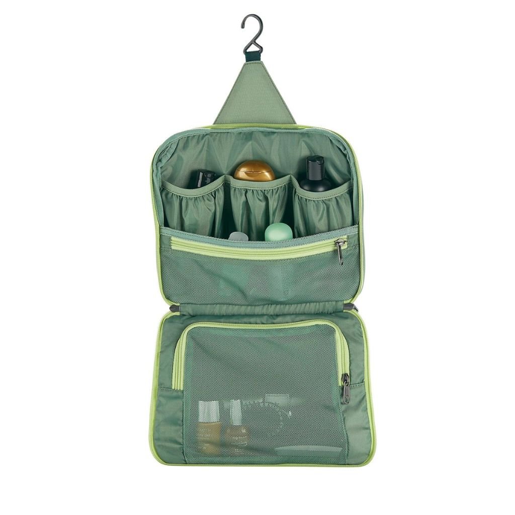 Eagle Creek PACK IT™ REVEAL Hanging Toiletry Kit - Mossy Green | Water-Resistant Travel Organizer for Toiletries & Cosmetics | Perfect for Camping, Business Trips & Vacation Packing