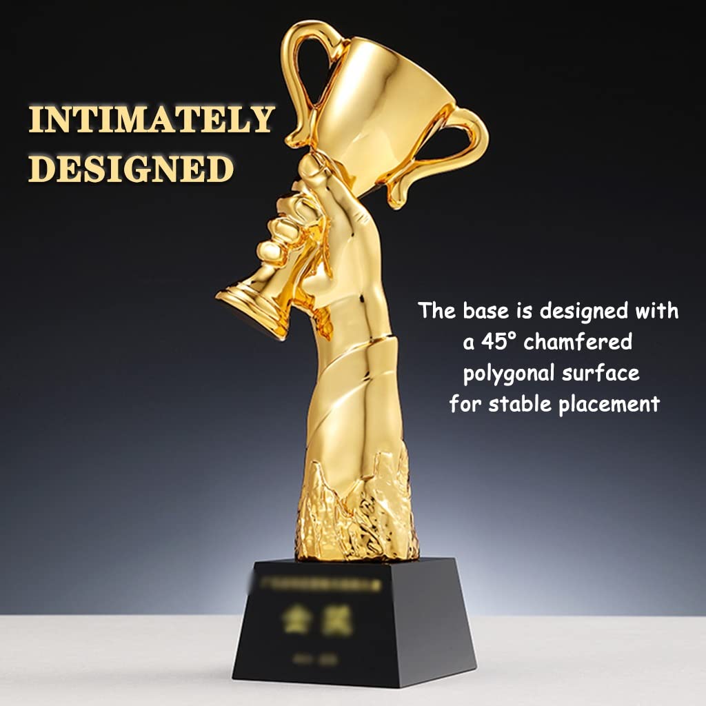 Bulk Custom Engraved 3D Trophy Cups - Creative Resin Glory Awards, Gold Plated Sales Prize Trophies for Recognition & Gifting | Perfect for Corporate Awards, Sports Competitions & Academic Achievements