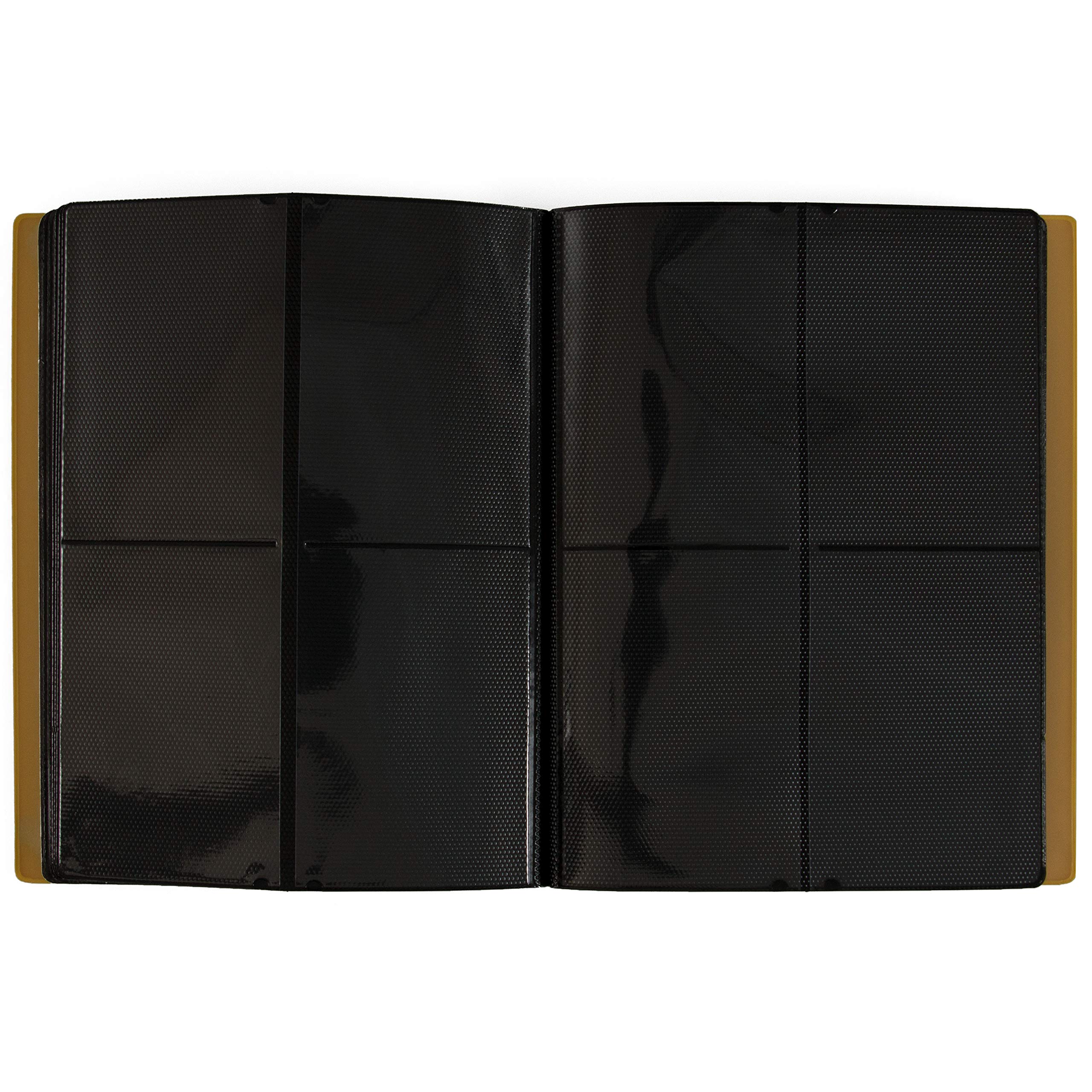 Monster Protection 4-Pocket Binder - Matte Yellow Trading Card Organizer | Perfect for Pokemon, Yu-Gi-Oh & MTG Card Collectors