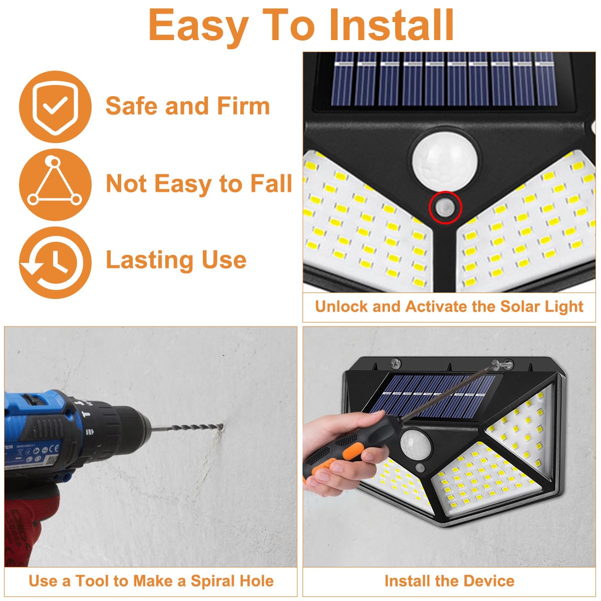 LYCARESUN Solar RV Porch Light - Waterproof Motion Sensor LED Camper Lighting for Motorhomes, Travel Trailers & Outdoor Awnings (2 Pack) - Perfect for Nighttime Safety & Convenience While Camping