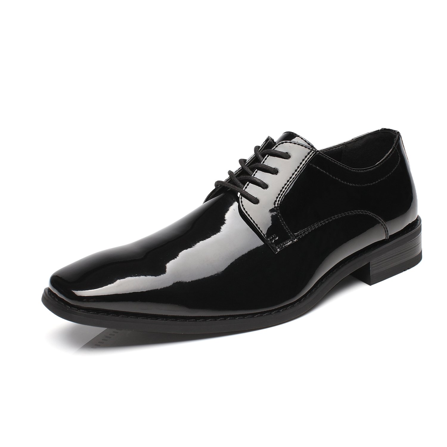 Premium Men's Patent Leather Tuxedo Shoes - Cap Toe Oxford Dress Shoes for Weddings, Business & Formal Events - Classic Lace-Up Design for Grooms, Professionals & Special Occasions
