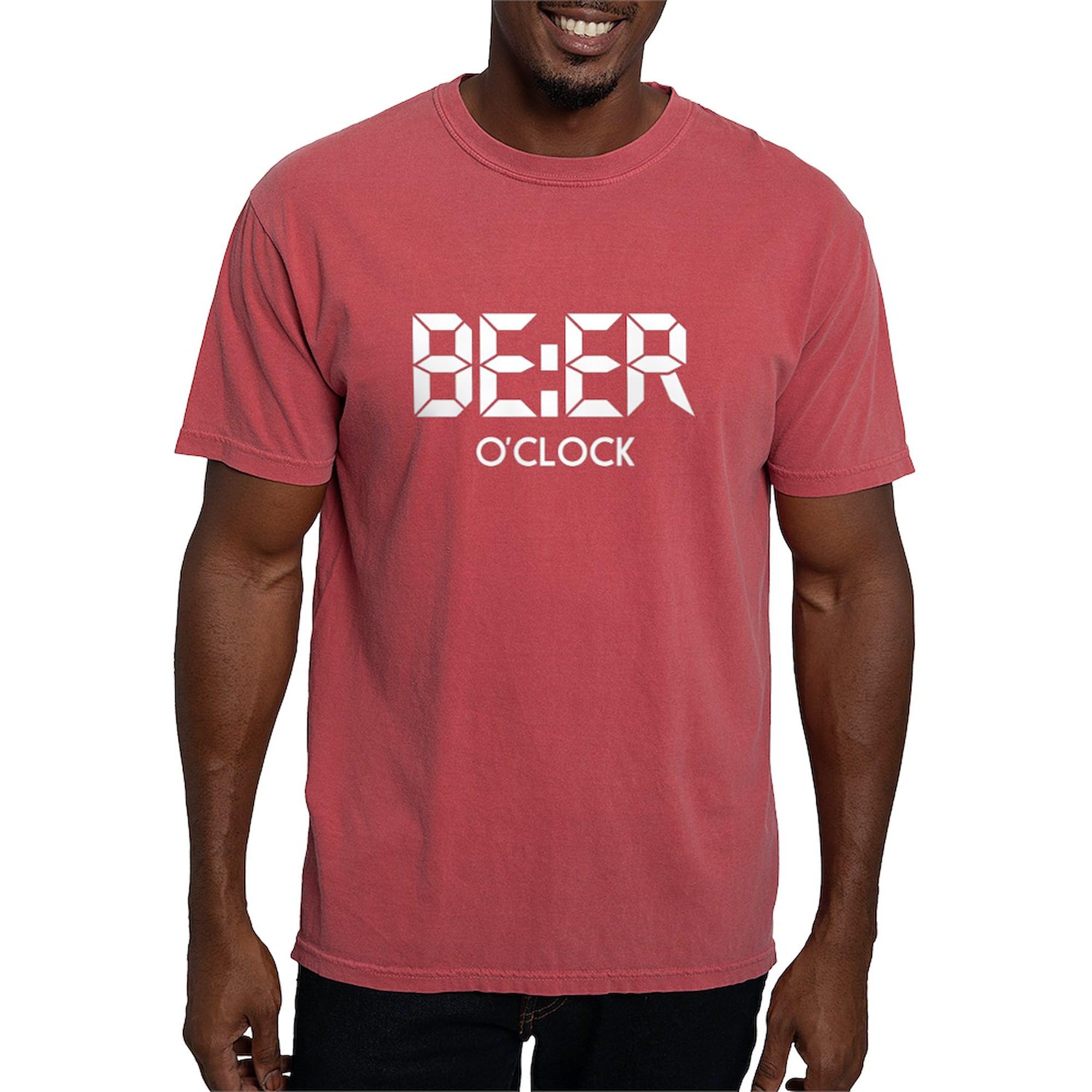 BE:ER O'clock T-Shirt for Men - Comfort Colors Soft Cotton Tee - Casual Wear, Gifts, Parties & Beer Lovers