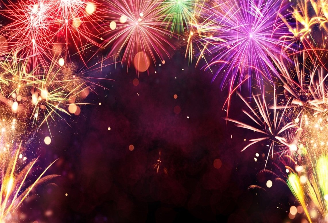 8x6ft Abstract Fireworks Photography Backdrop for New Year, Christmas & Festival Celebrations - Colorful Artistic Background for Portraits, Studio Props, Wall Decor (Happy Lovers, Kids, Adults)