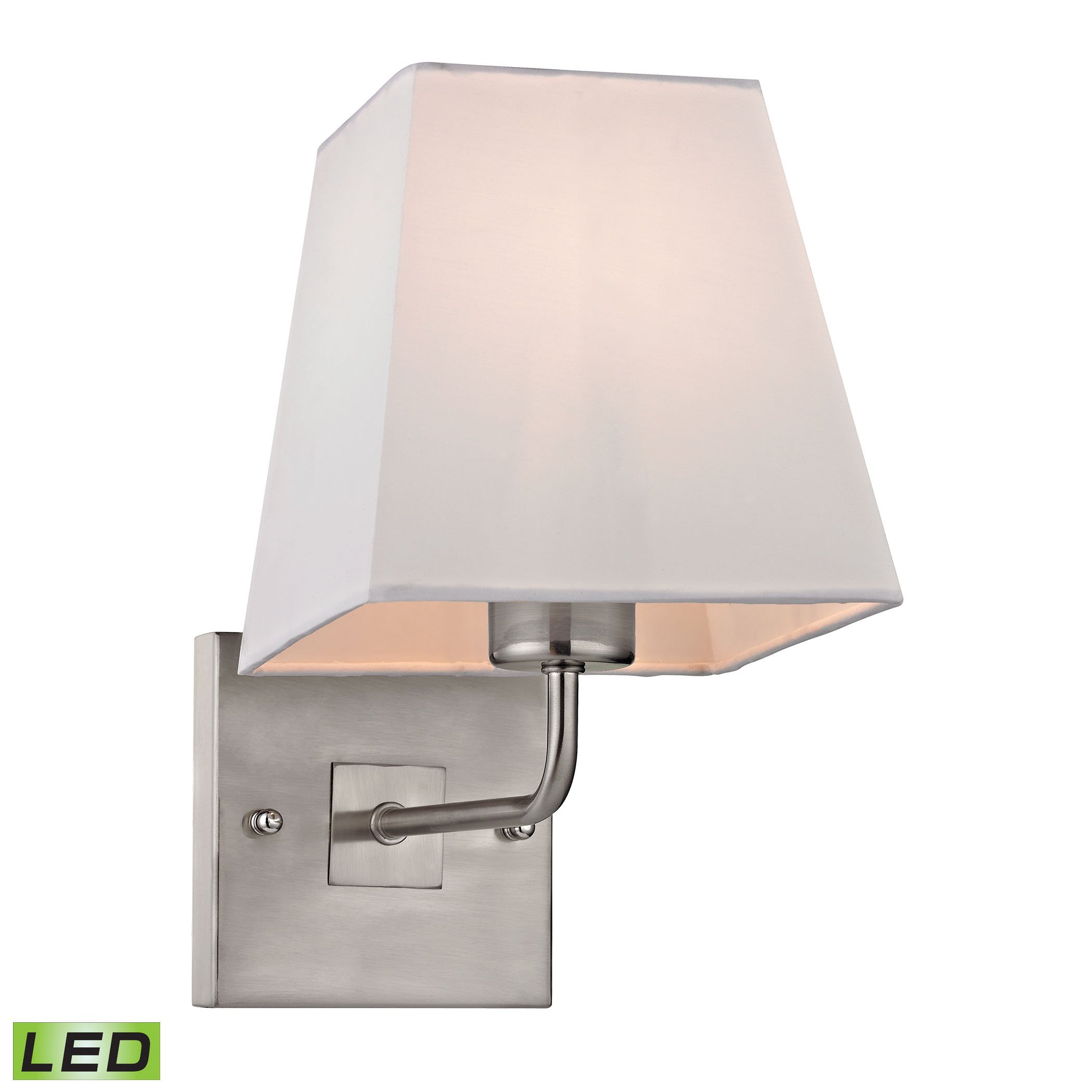 Beverly Collection Brushed Nickel 1-Light LED Wall Sconce - 800 Lumens (60W Equivalent) with Full Range Dimming, Replaceable LED Bulb (120V) - Perfect for Bedroom, Hallway, and Living Room Lighting
