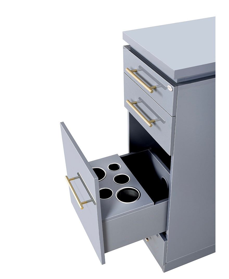 Romance II Professional Hair Styling Station Cabinet - Salon Quality Vanity with Storage for Hairdressers & Makeup Artists - Perfect for Home Salons & Beauty Studios