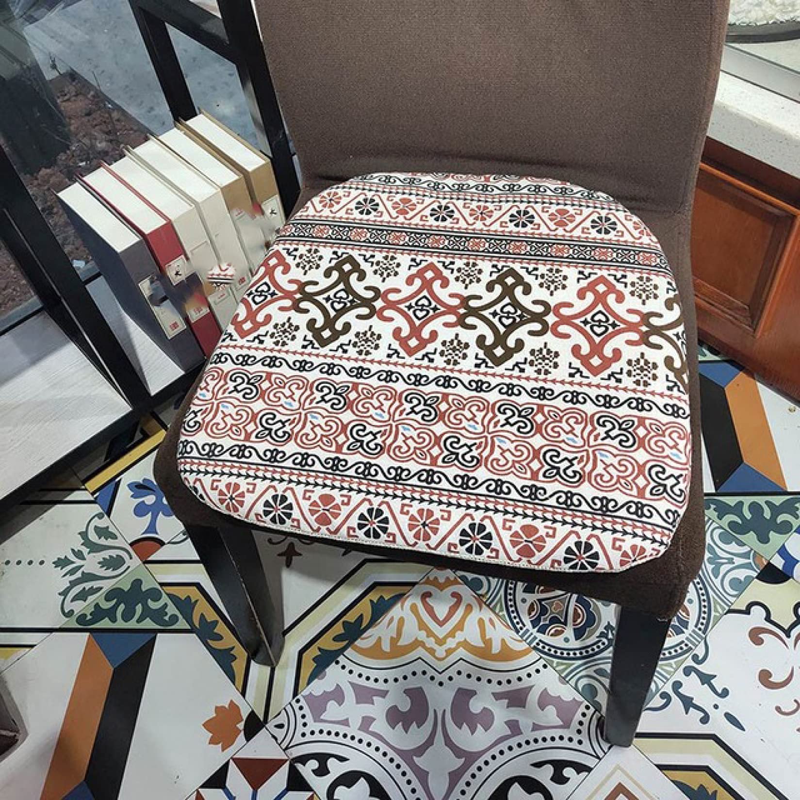 Thick Non-Slip Kitchen Chair Cushion with Ties - Comfortable Office & Patio Seat Pad for Dining, Working & Outdoor Relaxation