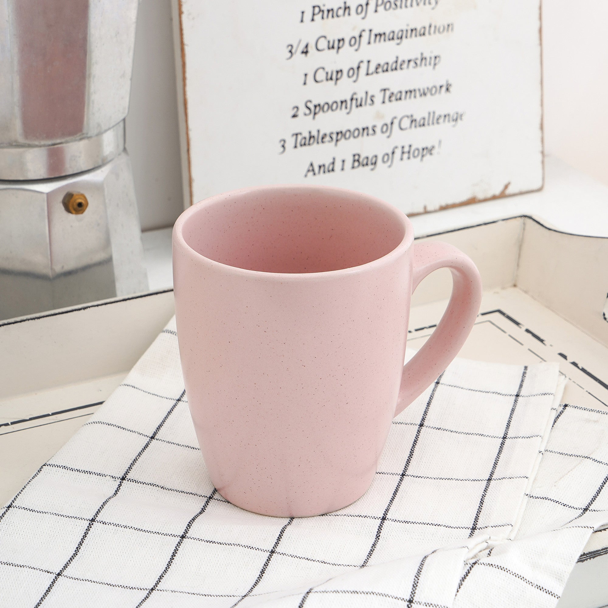 Premium Albie Stoneware Coffee Mug - Elegant Pink Ceramic Cup for Tea & Hot Drinks - Perfect for Home, Office, or Gift Giving