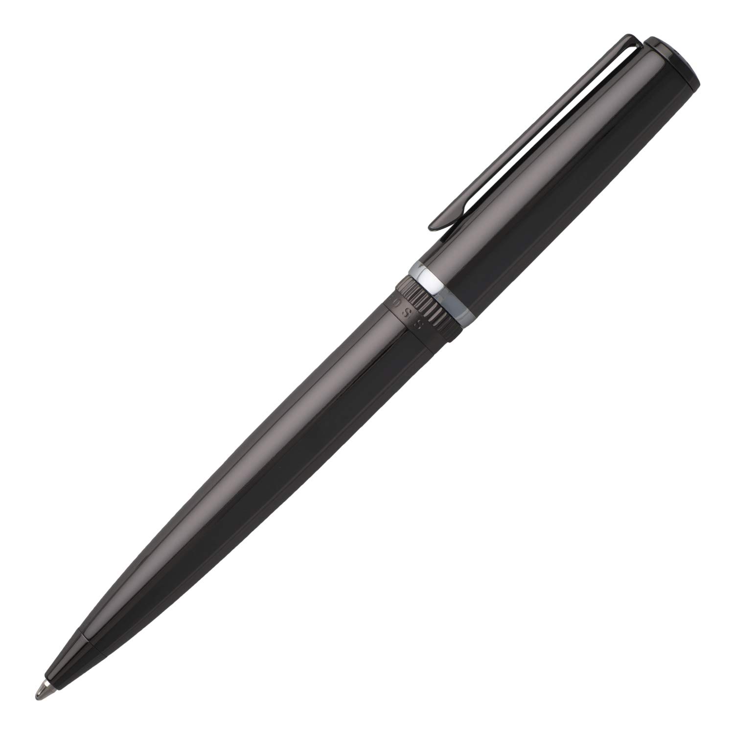 HUGO BOSS Set Gear Dark Chrome Ballpoint Pen & Fountain Pen Gift Set - Premium Writing Instruments for Business Professionals & Luxury Gifts