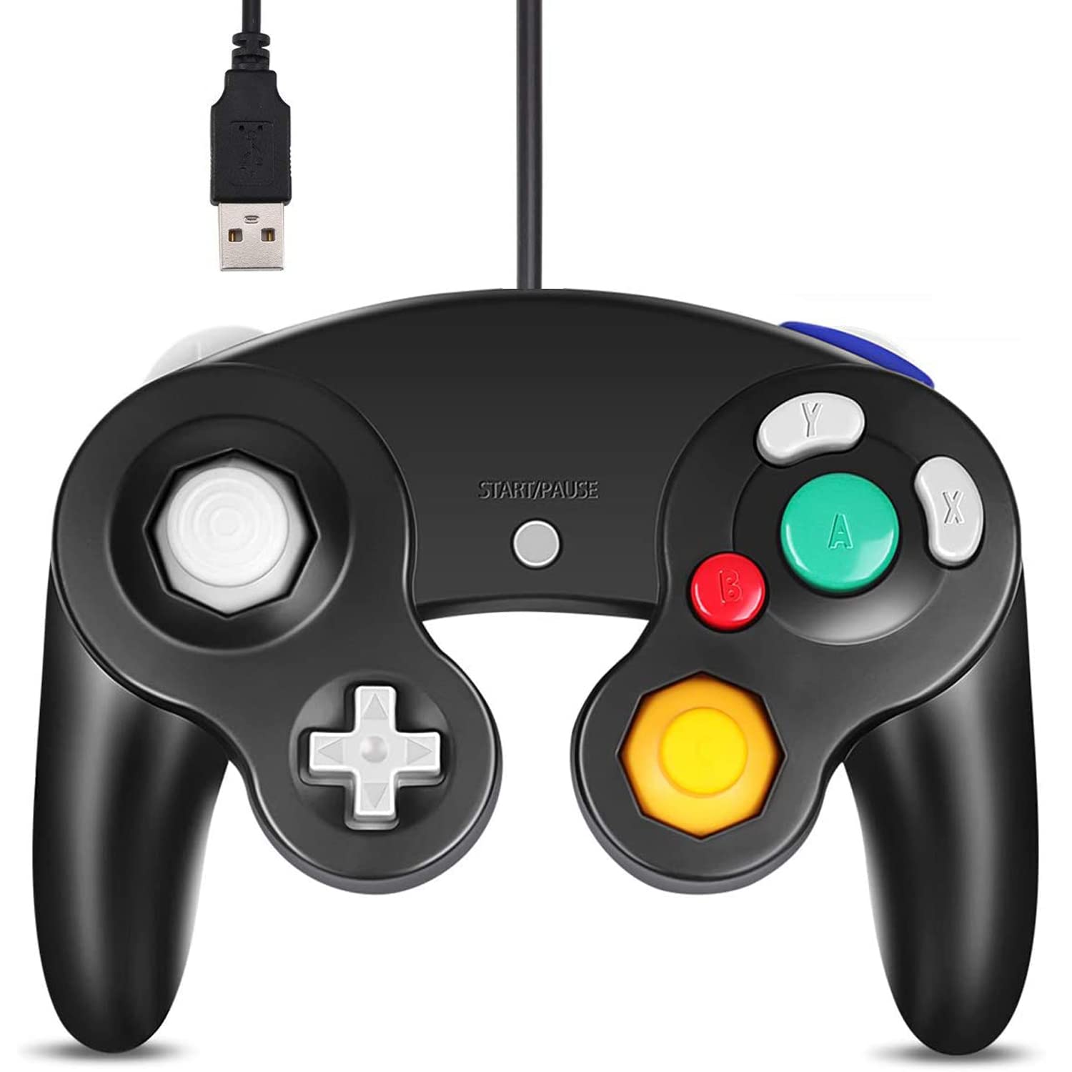 Arrocent GC Controller - Wired USB Gamecube Controller for Nintendo Switch, PC Windows 7/8/10 - Replacement Game Cube Controller (Black) | Perfect for Super Smash Bros, Mario Kart & Retro Gaming