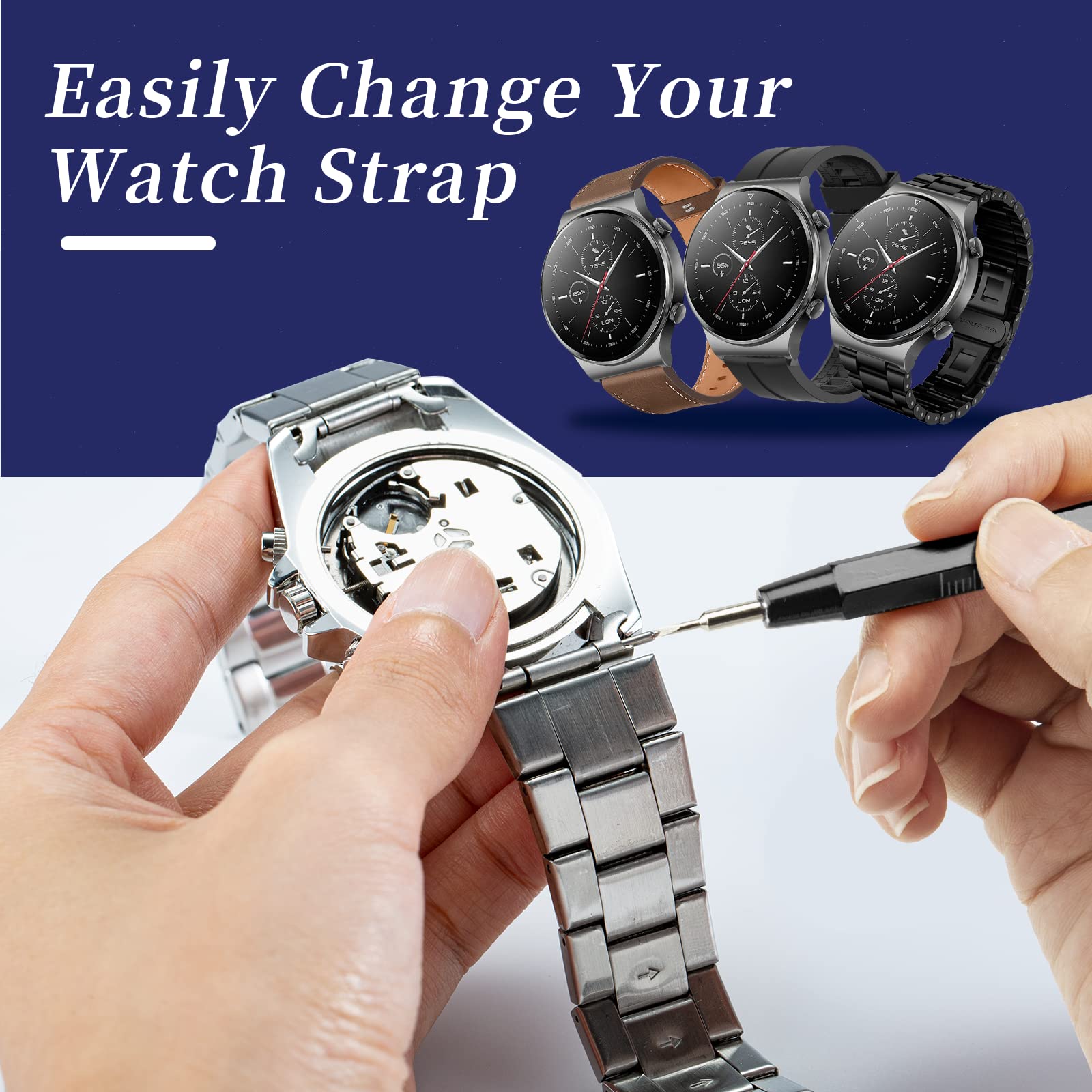 2025 Upgraded Eventronic Watch Repair Kit - Professional Watch Battery Replacement Tool Set with Spring Bar, Case Opener & Link Remover | Complete Watch Maintenance Kit for DIY Watch Battery Change, Band Adjustment & Back Removal | Perfect for Watch Enthusiasts, Jewelers & Home Repair