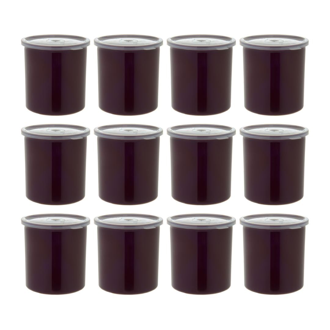 Carlisle 1.2 Quart Classic Round Plastic Food Storage Containers with Lids - 12 Pack Brown - Airtight Kitchen & Restaurant Organization for Meal Prep, Leftovers & Bulk Food Storage