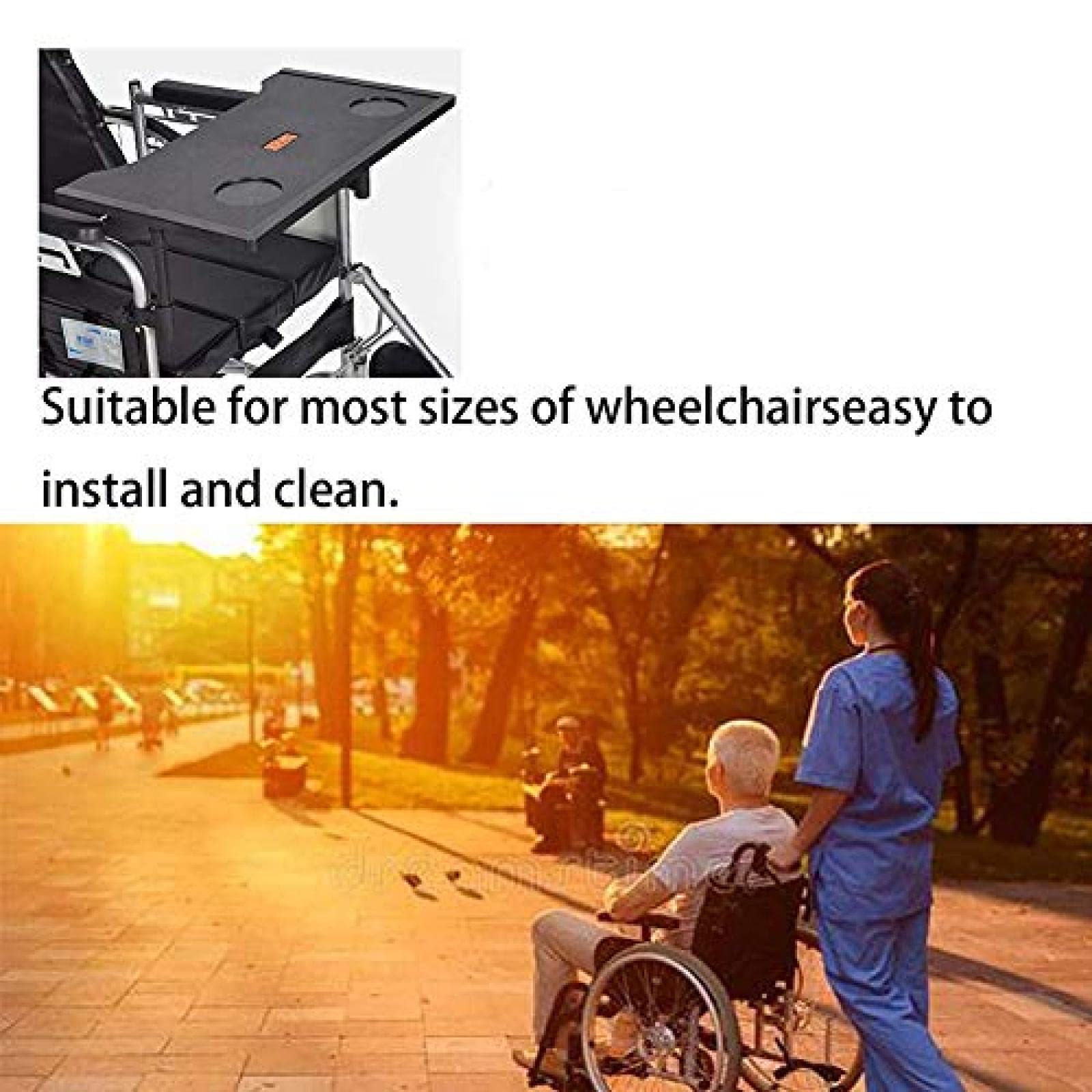 Premium Universal Wheelchair Lap Tray with Cup Holder - Portable Dining & Reading Table for Wheelchair Users - Ideal for Eating, Working, Studying & Relaxing - Durable & Lightweight Design for Home & Travel Use