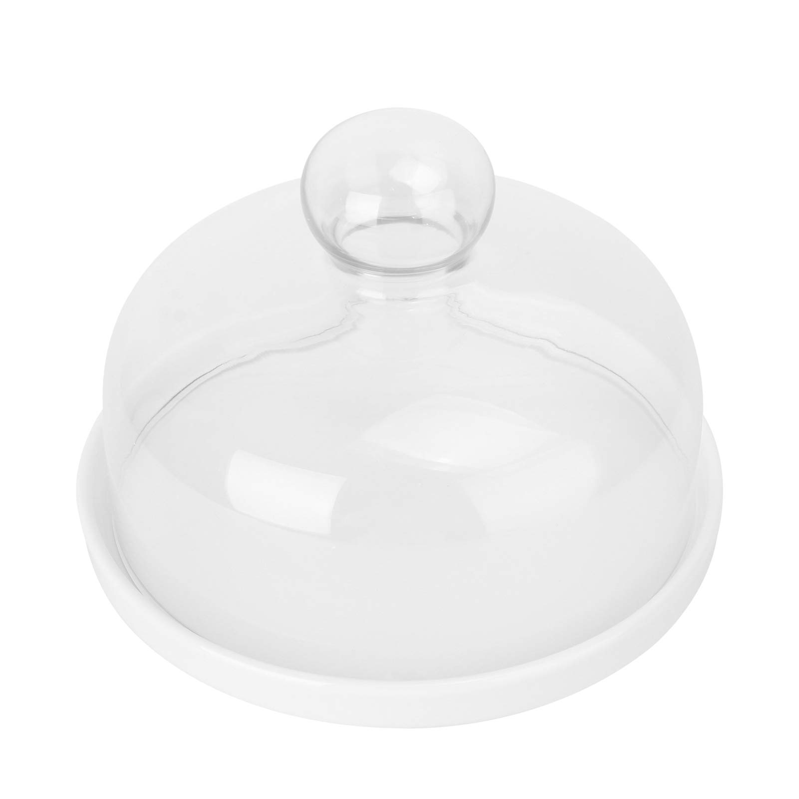 Glass Cake Dome Cover - 1 Set Round Mini Dessert Stand with Glass Tray for Cake Display, Baking, and Kitchen Decor | Safe & Stylish for Parties, Weddings, and Home Use