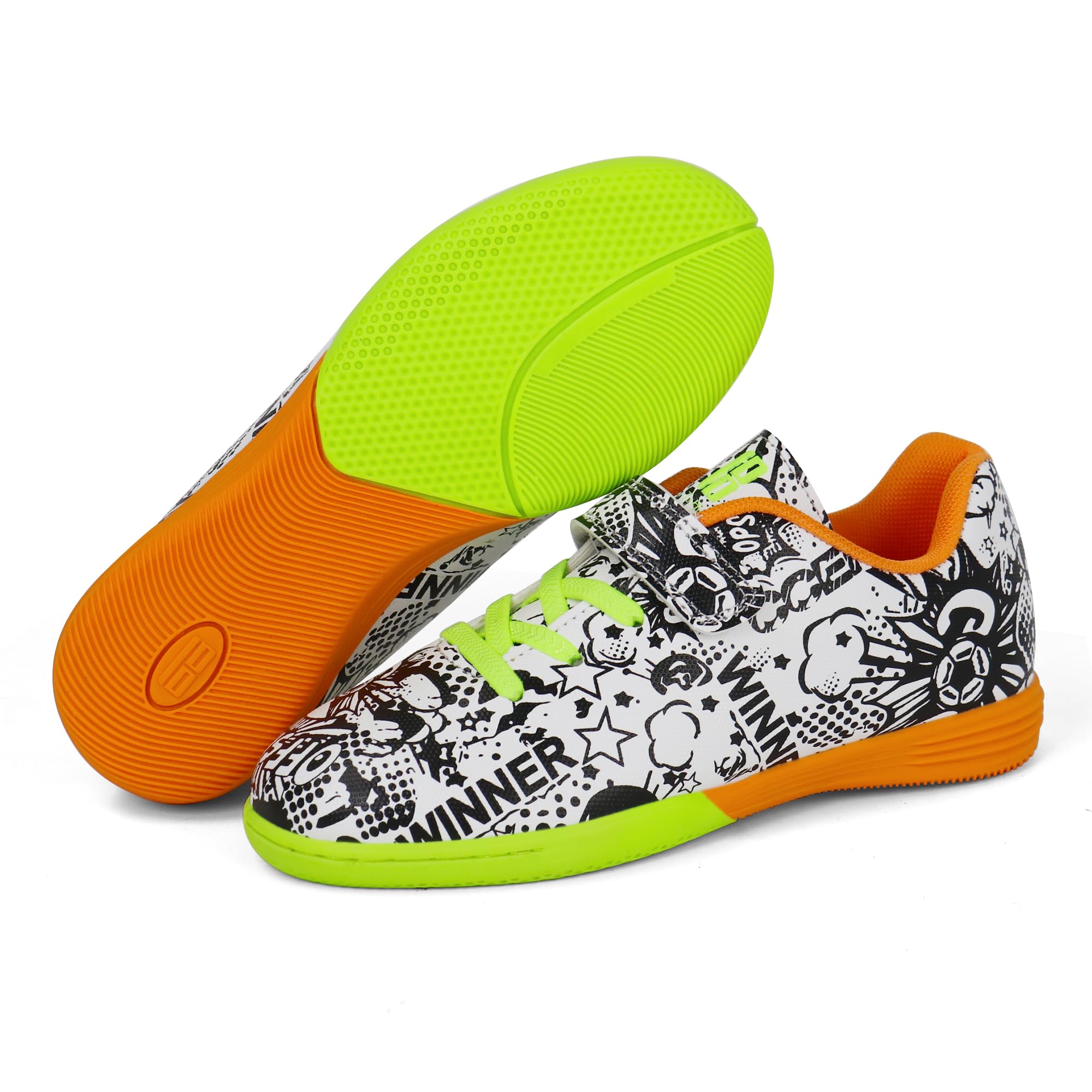 Brooman Kids Indoor Soccer Shoes for Boys & Girls - Lightweight Futsal Shoes for Training & Games - Perfect for Gym Floors & Indoor Courts