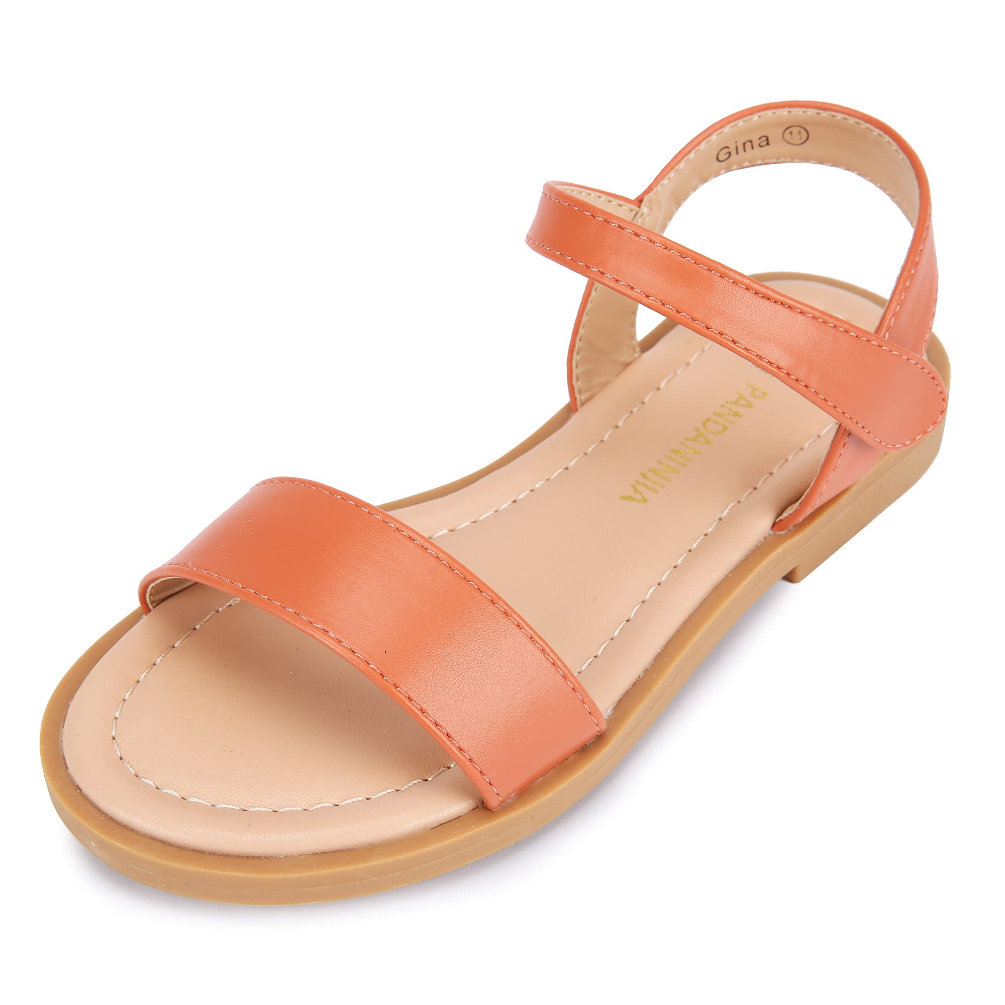 PANDANINJIA Gina Girls Sandals - Open Toe Summer Flats Dress Shoes for Toddler, Little Kid & Big Kid | Comfortable Casual & Party Wear for Beach, School & Outdoor Play