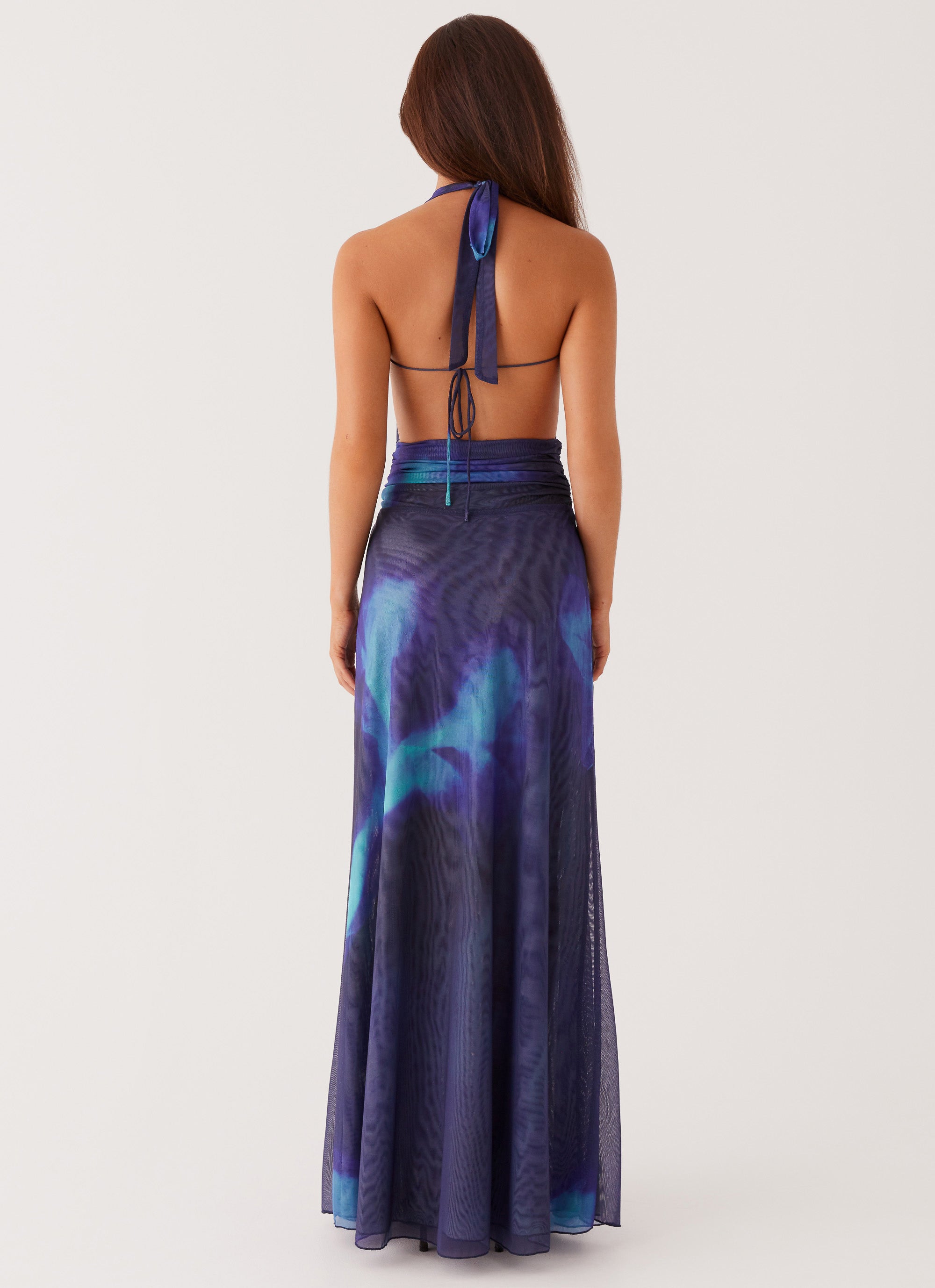 Elysia Chiffon Maxi Dress - Flowy Long Summer Dress with Cyber Rose Print | Perfect for Beach Vacation, Wedding Guest & Boho Party Outfits