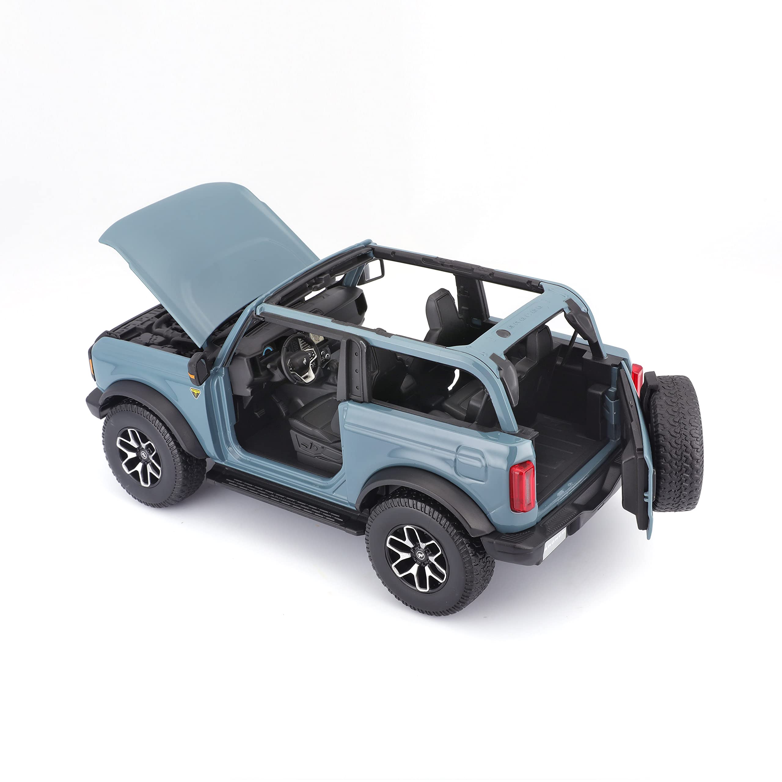 Bburago 1/18 Scale Ford Bronco Truck Model Car - Blue Special Edition with Opening Doors & Hood | Diecast Collectible for Display, Gift, or Car Enthusiasts | Perfect for Home Office Decoration & Model Car Collections
