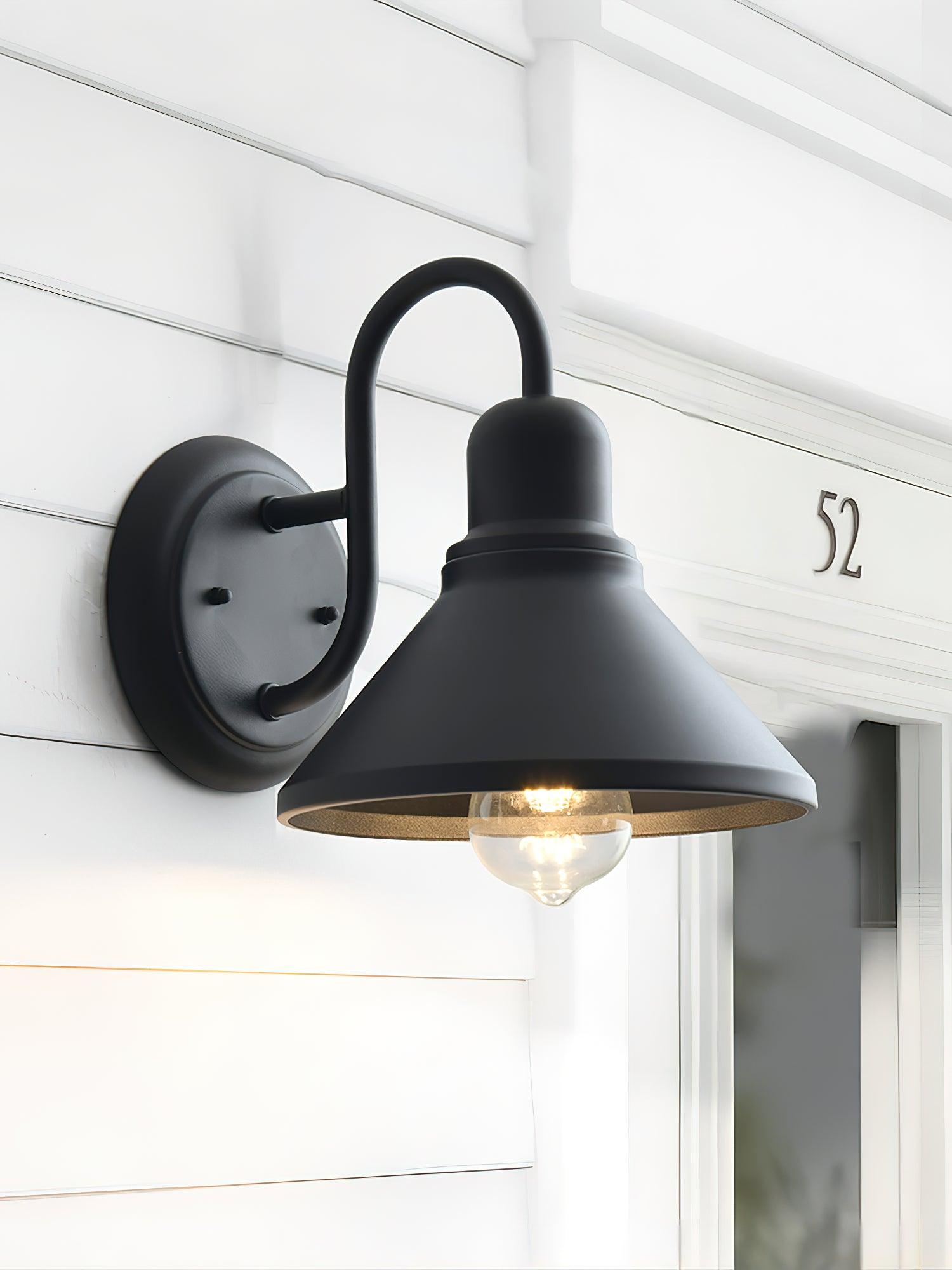 Fable Outdoor Wall Lamp - Waterproof LED Exterior Light for Porch, Garden, Patio - Modern Black Sconce with Dusk to Dawn Sensor - Perfect for Home, Backyard, and Pathway Lighting
