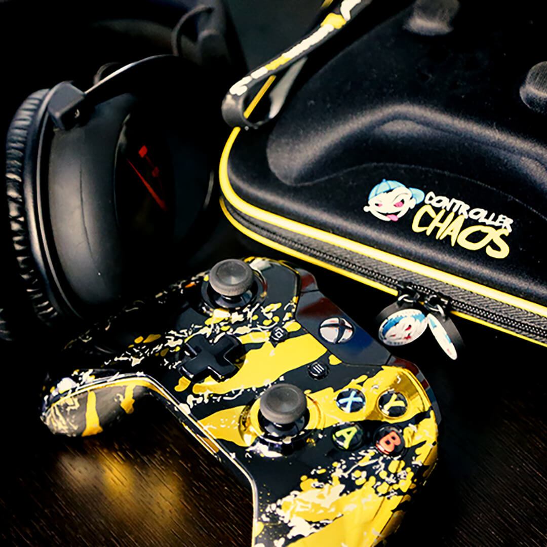 Chrome Gold Splatter Xbox Controller - Premium Gaming Accessory for Xbox Series X|S & Xbox One - Perfect for Competitive Gaming & Streaming