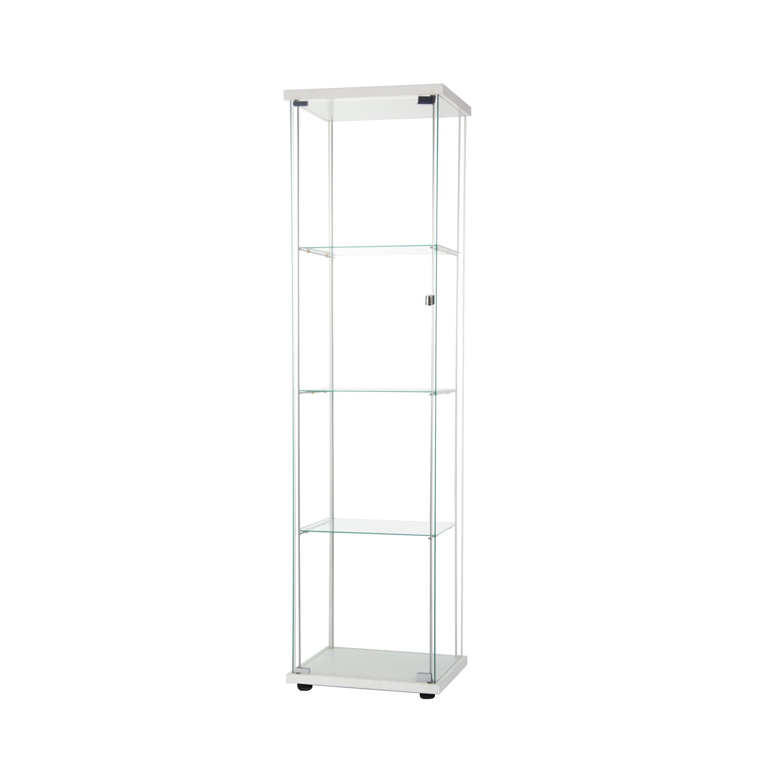 HomVent Glass Display Case with Doors - 4 Shelf Floor Standing Curio Cabinet for Car Models, Architecture Models & Toy Collections | Perfect for Living Room, Office or Showroom Display