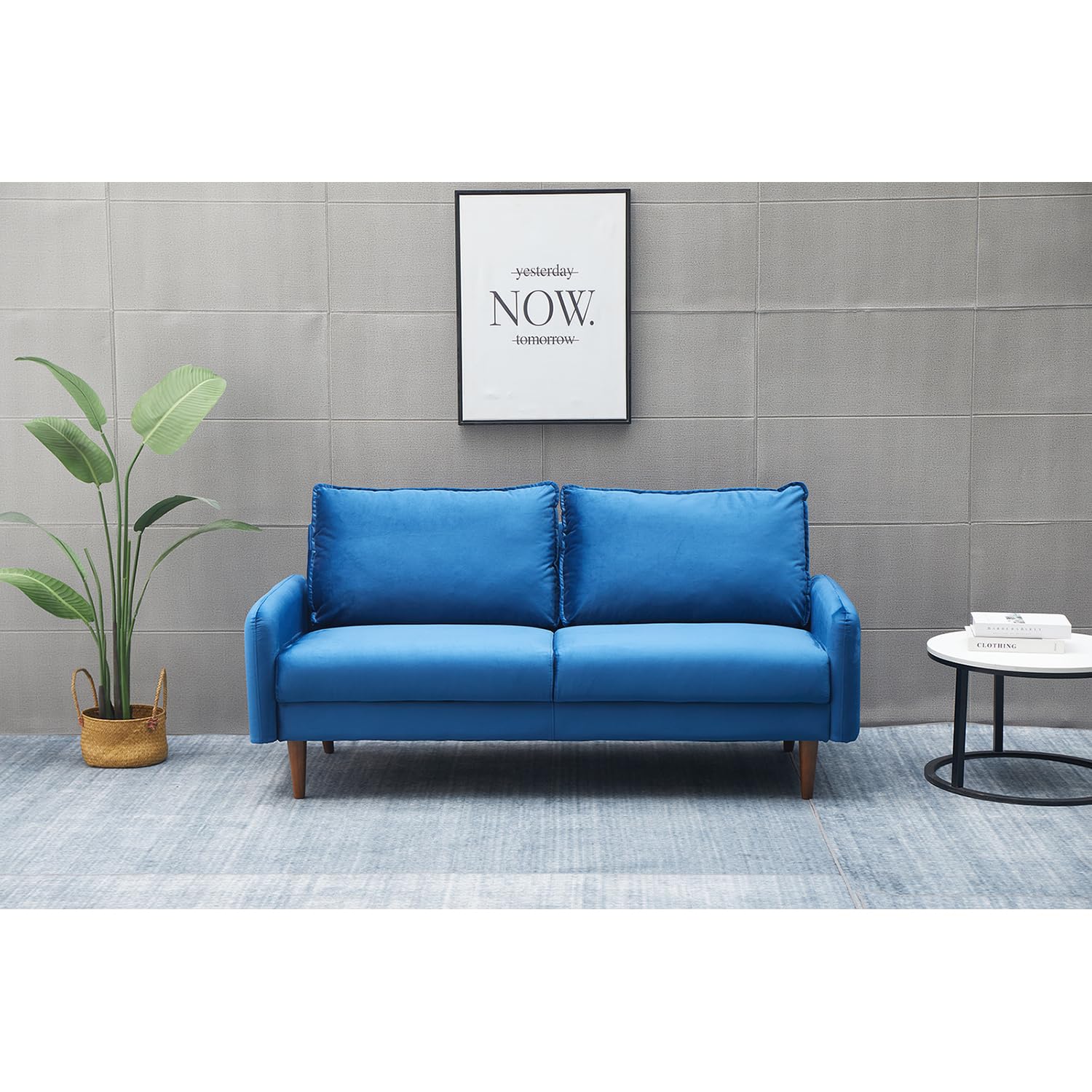 Luxury Aurora Velvet Sofa for Living Room - Space Blue Modern Comfort Couch for Home, Lounge & Relaxation