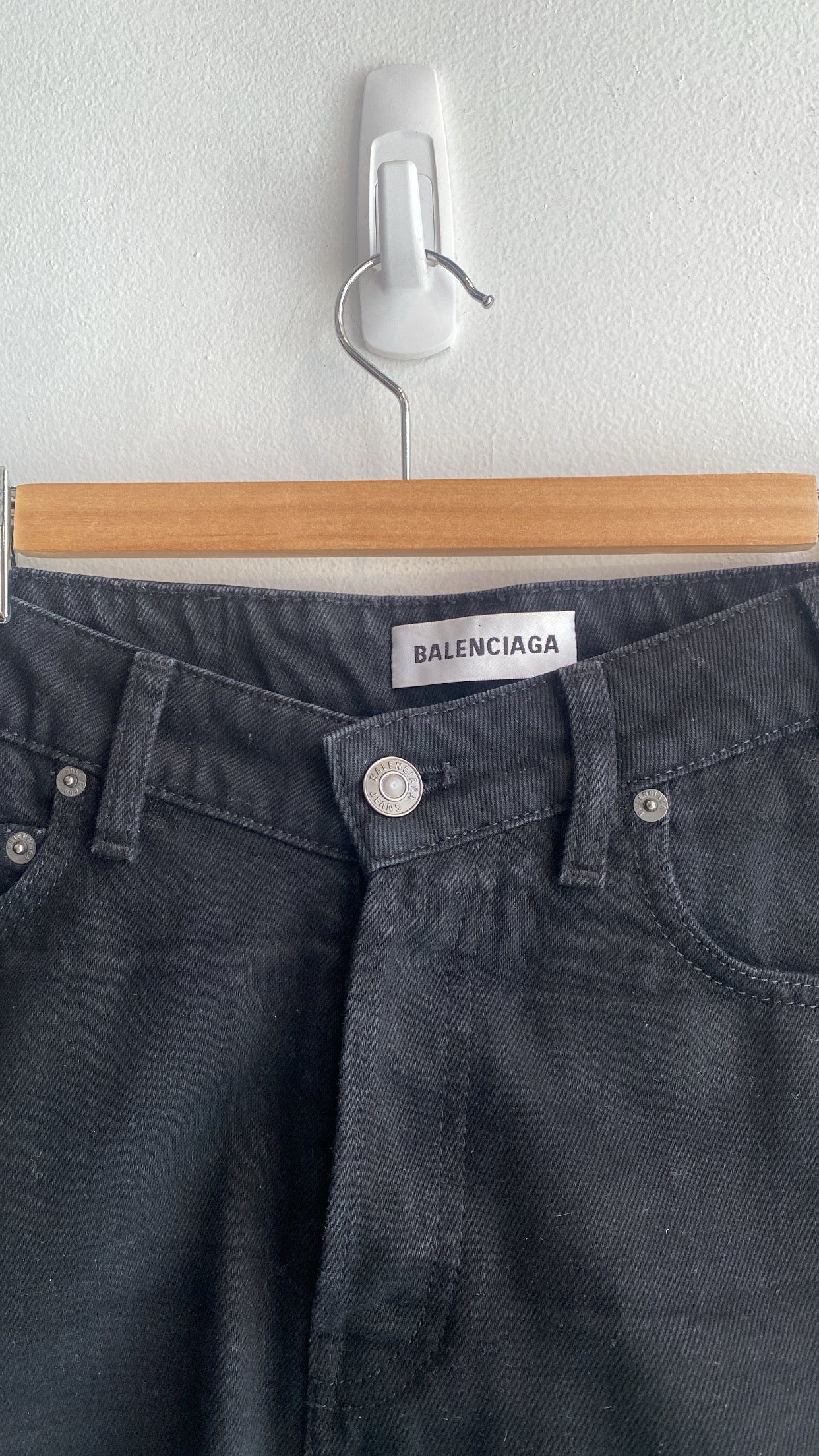 Balenciaga Black Denim Mini Skirt Size 38 - Stylish High Waisted A-Line Skirt for Women | Perfect for Casual Outfits, Night Out & Streetwear Fashion