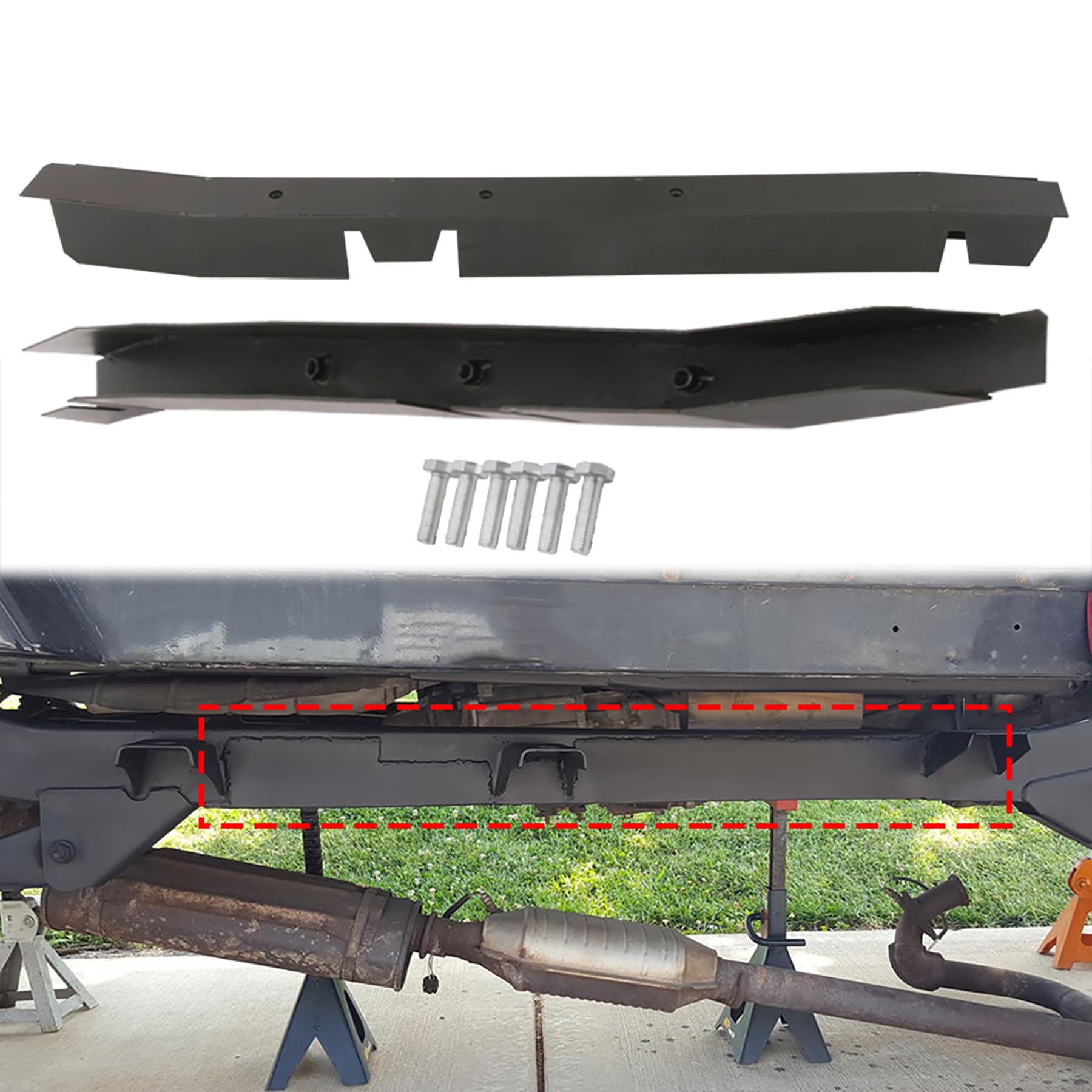 Mountainpeak Center Skid Plate Frame Rust Repair Kit for 1997-2002 Jeep Wrangler TJ - Heavy Duty Off-Road Protection & Underbody Reinforcement for Trail & Rock Crawling