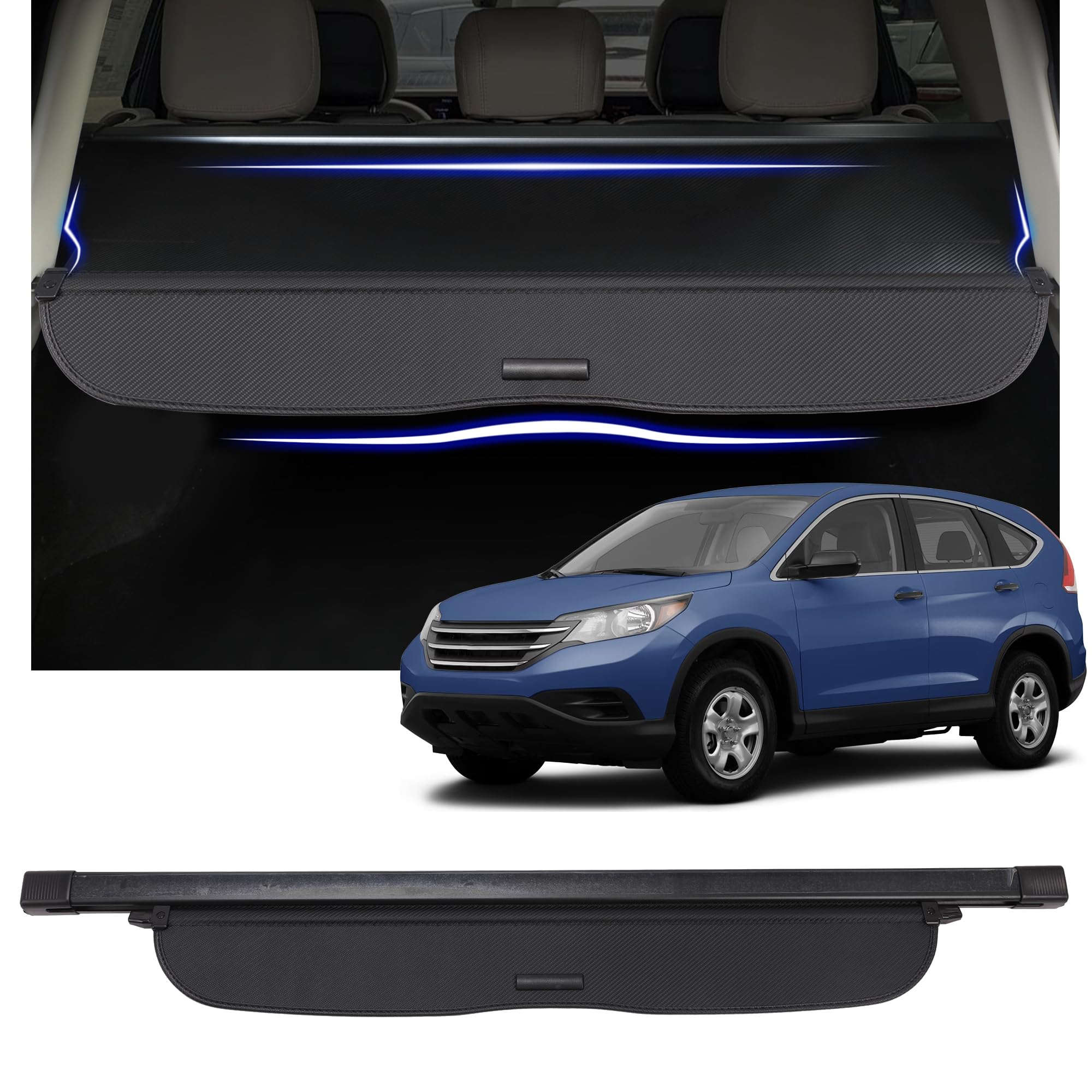 Retractable Cargo Cover for Honda CRV 2012-2016 - Rear Trunk Luggage Security Shield & Sun Shade Protector | Perfect for Road Trips, Grocery Hauling & Outdoor Adventures