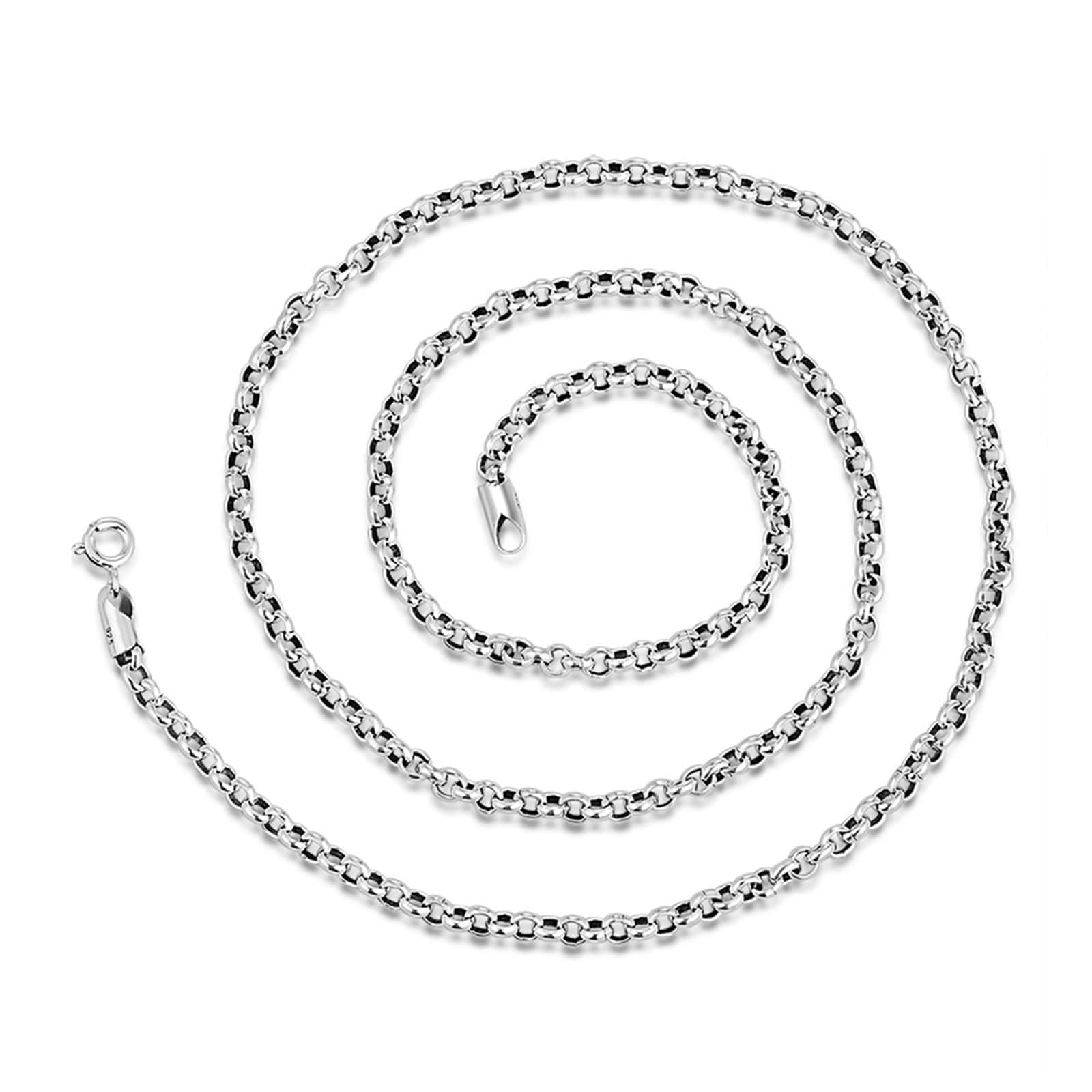 Men's Gothic Chain Necklace - 3mm Sterling Silver Link Necklace, 18 Inch for Men | Perfect for Casual Wear, Layering & Gifts