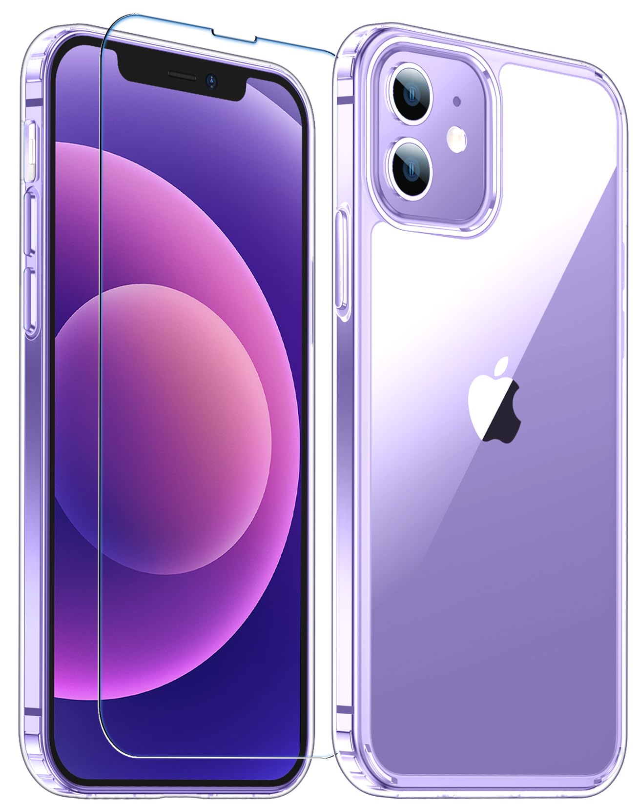 Temdan Clear Protective Case for iPhone 12 & iPhone 12 Pro - Slim Fit, Scratch Resistant, Military Grade Drop Protection - Perfect for Everyday Use, Travel & Outdoor Activities