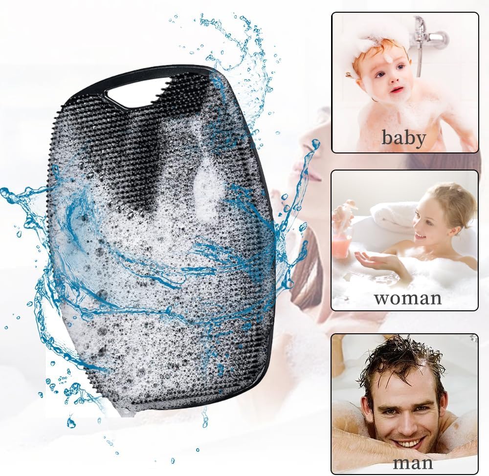 Premium Silicone Body Scrubber for Bathing - Exfoliating Dead Skin Remover, Super Soft Reusable Shower Brush for Men, Women & Kids - Gentle Exfoliation for Smooth Skin - Perfect for Daily Shower & Spa Use
