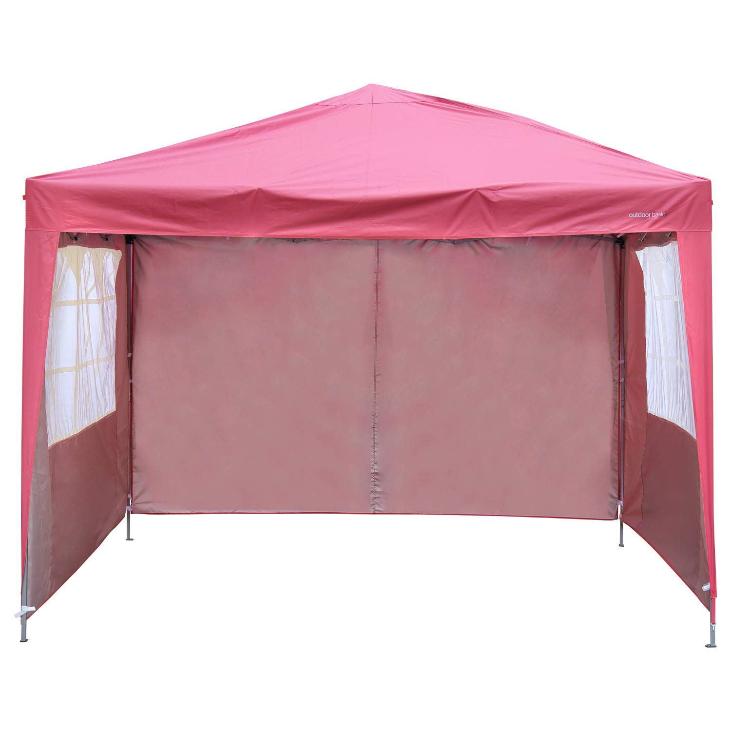 10x10 Pop Up Canopy Tent with 4 Removable Sidewalls - Instant Outdoor Party Gazebo in Red | Perfect for Backyard BBQs, Beach Parties, Camping & Outdoor Events