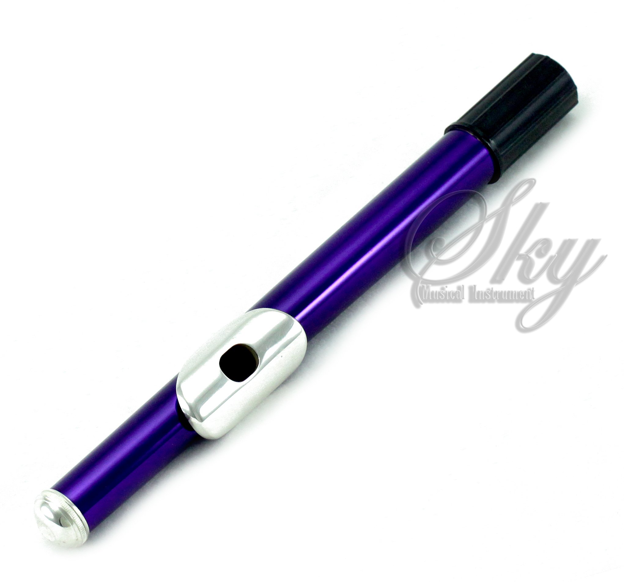 Professional Sky C Flute with Lightweight Case - Includes Cleaning Rod, Cloth, Joint Grease & Screwdriver - Purple/Silver Closed Hole Flute for Beginners & Students | Perfect for School Bands, Practice & Performances