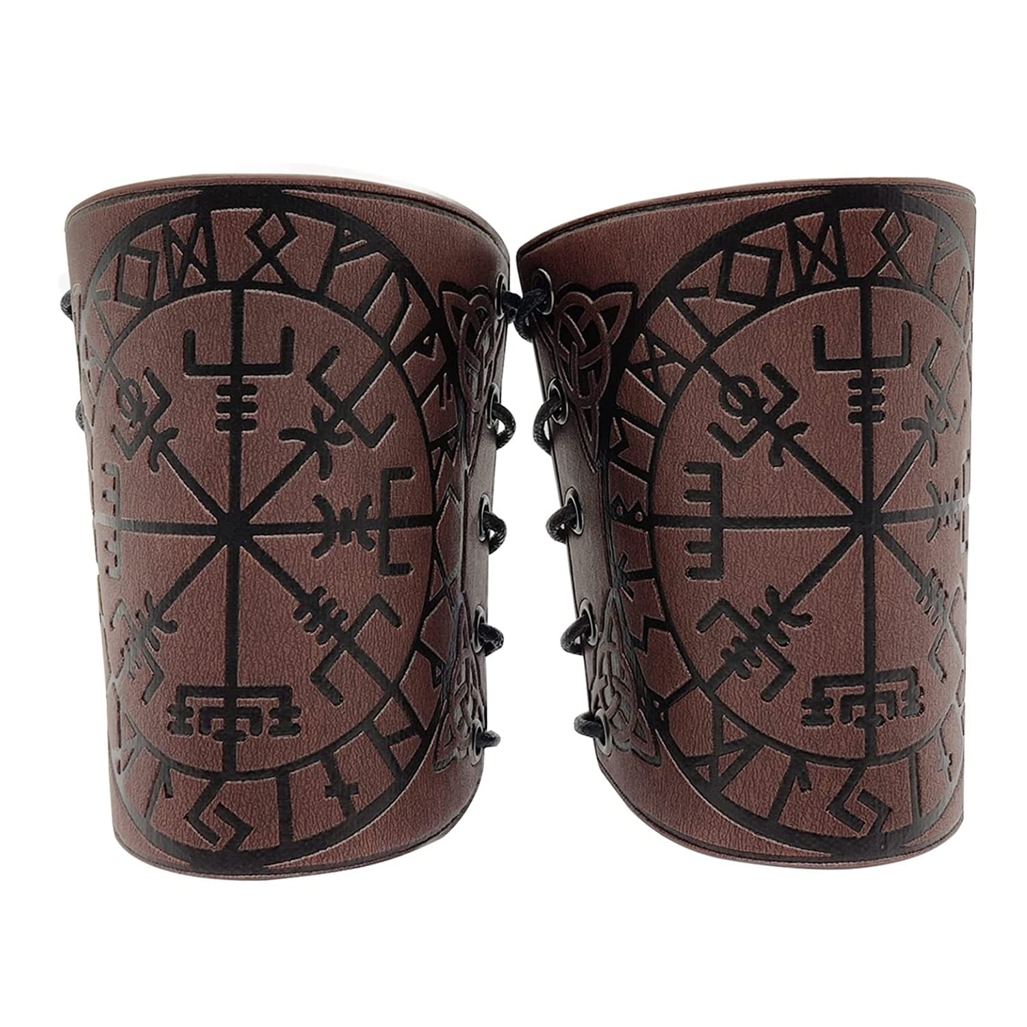 Medieval Archery Bracer - Faux Leather Gauntlet Wristbands for Viking, Knight & Cosplay Costume | LARP Armor Cuff | Perfect for Renaissance Fairs, Historical Reenactments & Fantasy Events
