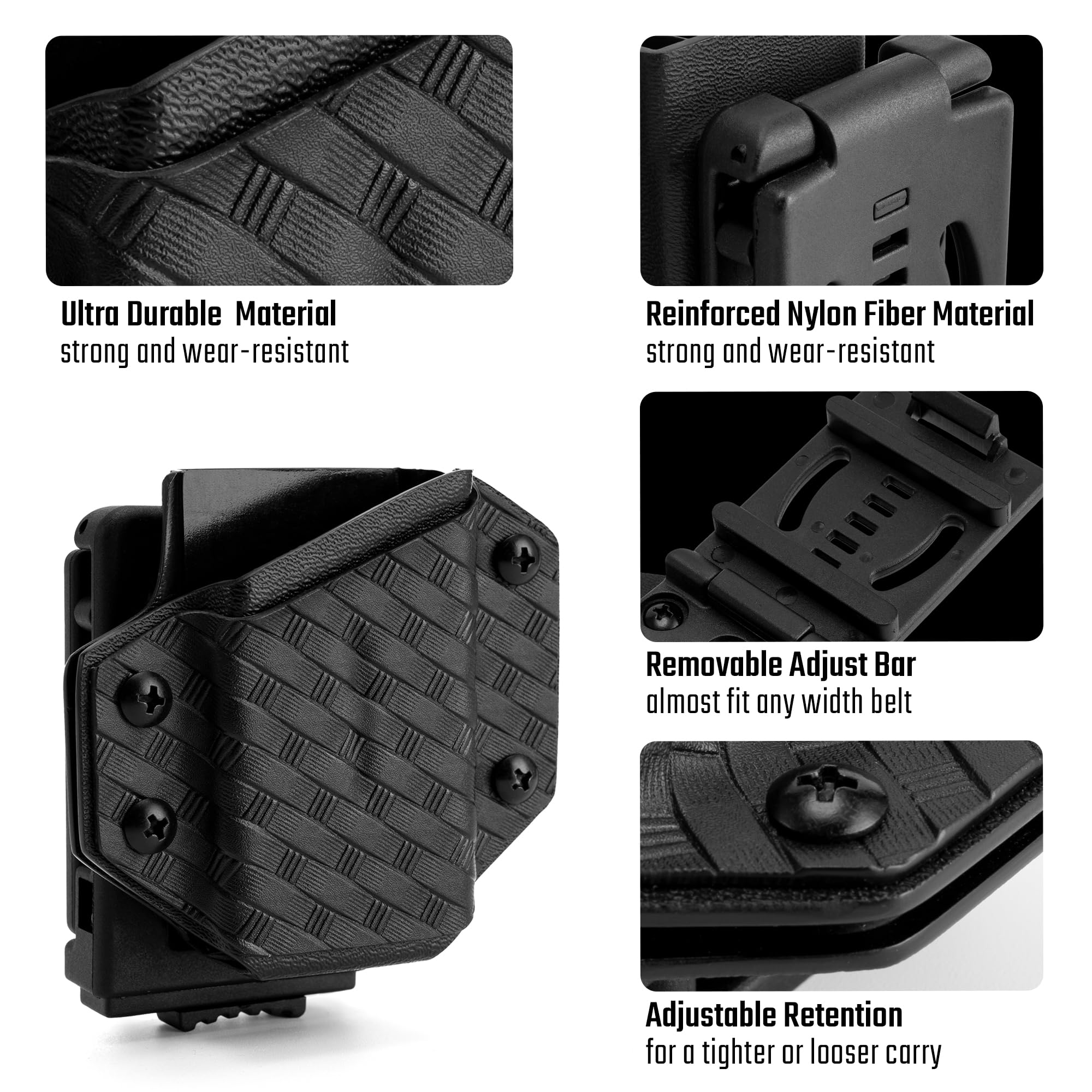 TACTICAL GEEK TX1 Multi-Tool Sheath - Adjustable EDC Multi Tool Holder Holster with Belt Clip (Black) - Perfect for Camping, Hiking, Outdoor Adventures & Everyday Carry - Multi-Tool Not Included